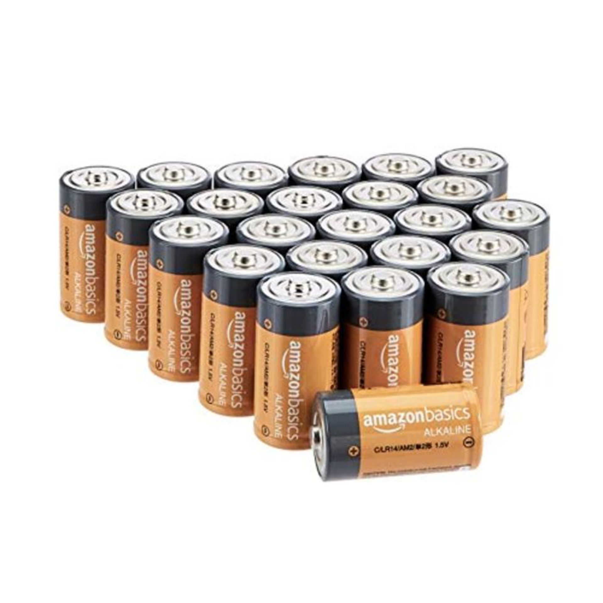 Amazon Basics C Cell 1.5 Volt Everyday Alkaline Batteries - Pack of 24