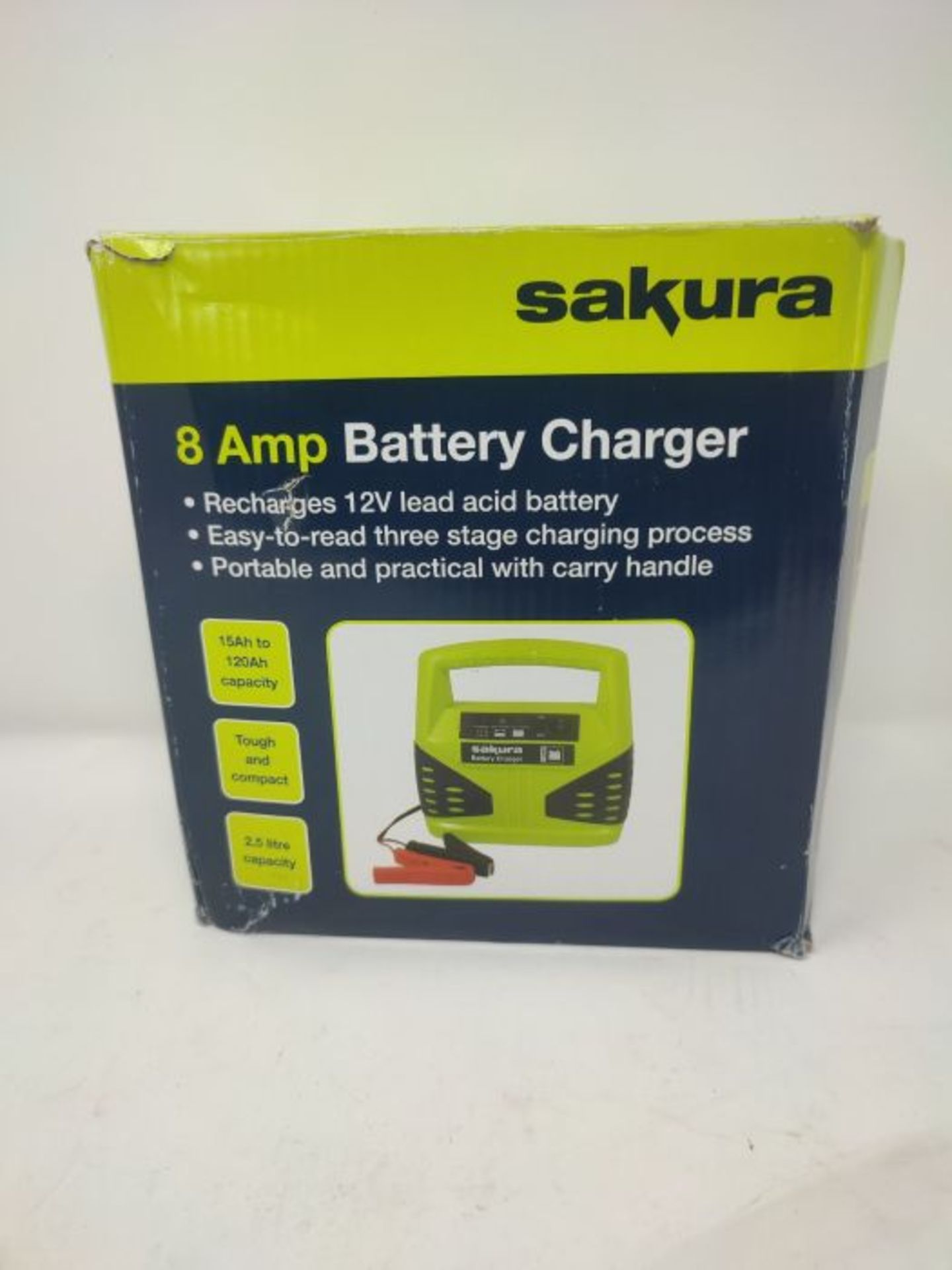 Sakura 8 Amp 12 V Car Battery Charger SS3631  For Vehicles Up To 2.5L / 2500CC - Le - Image 2 of 3