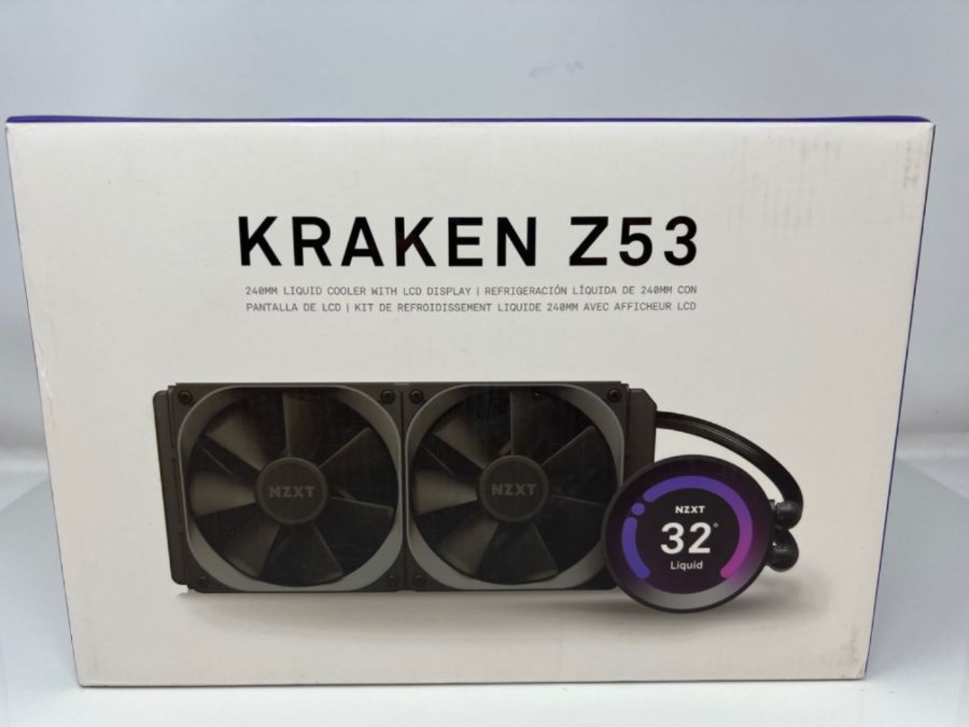 RRP £205.00 NZXT Kraken Z53 240 mm - RL-KRZ53-01 - AIO RGB CPU Liquid Cooler - Customizable LCD Di - Image 2 of 3