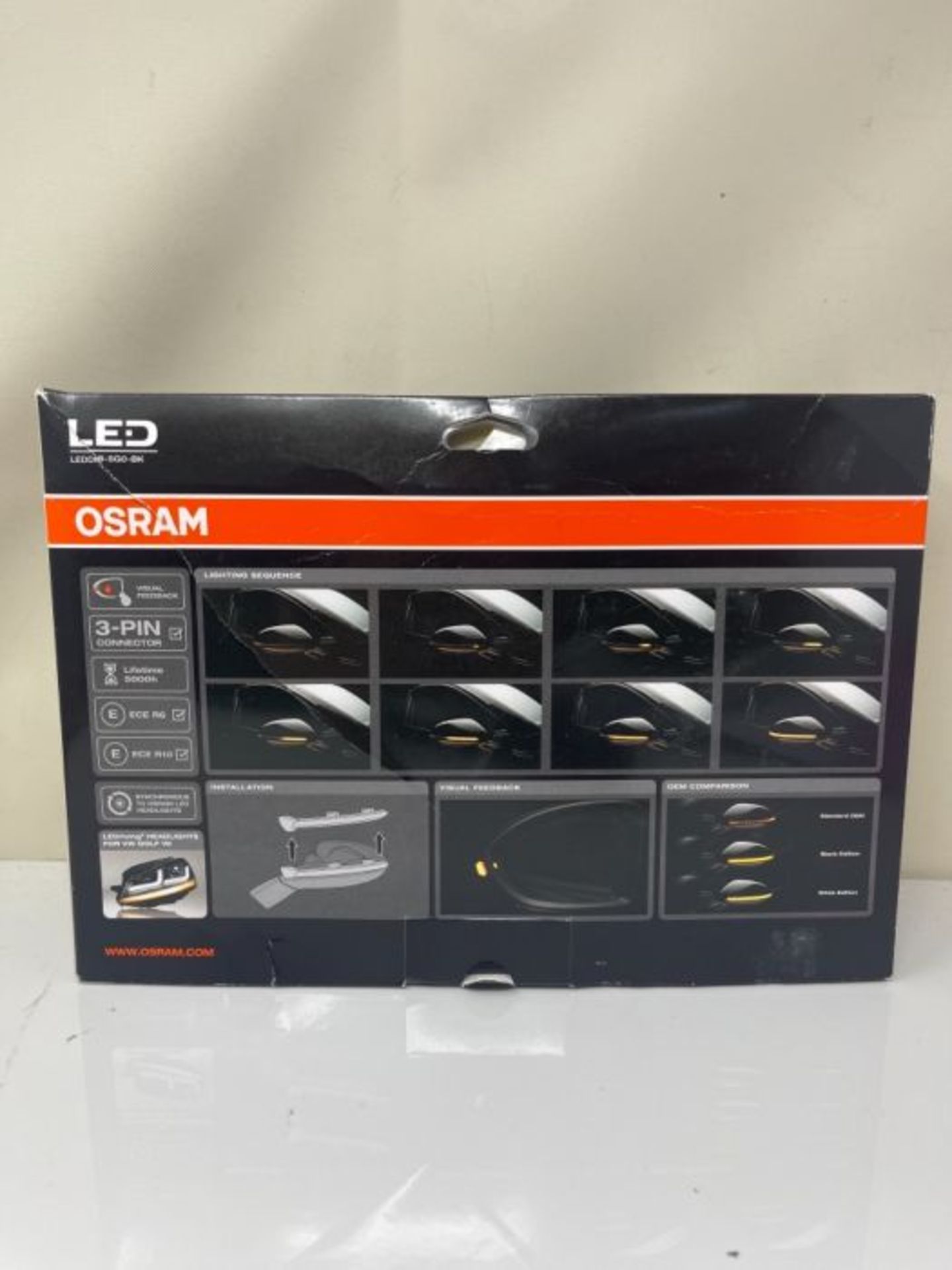 RRP £156.00 Osram LEDDMI 5G0 BK S LEDriving Dynamic LED Mirror Indicator-Black Edition, Set of 2 - Image 2 of 3