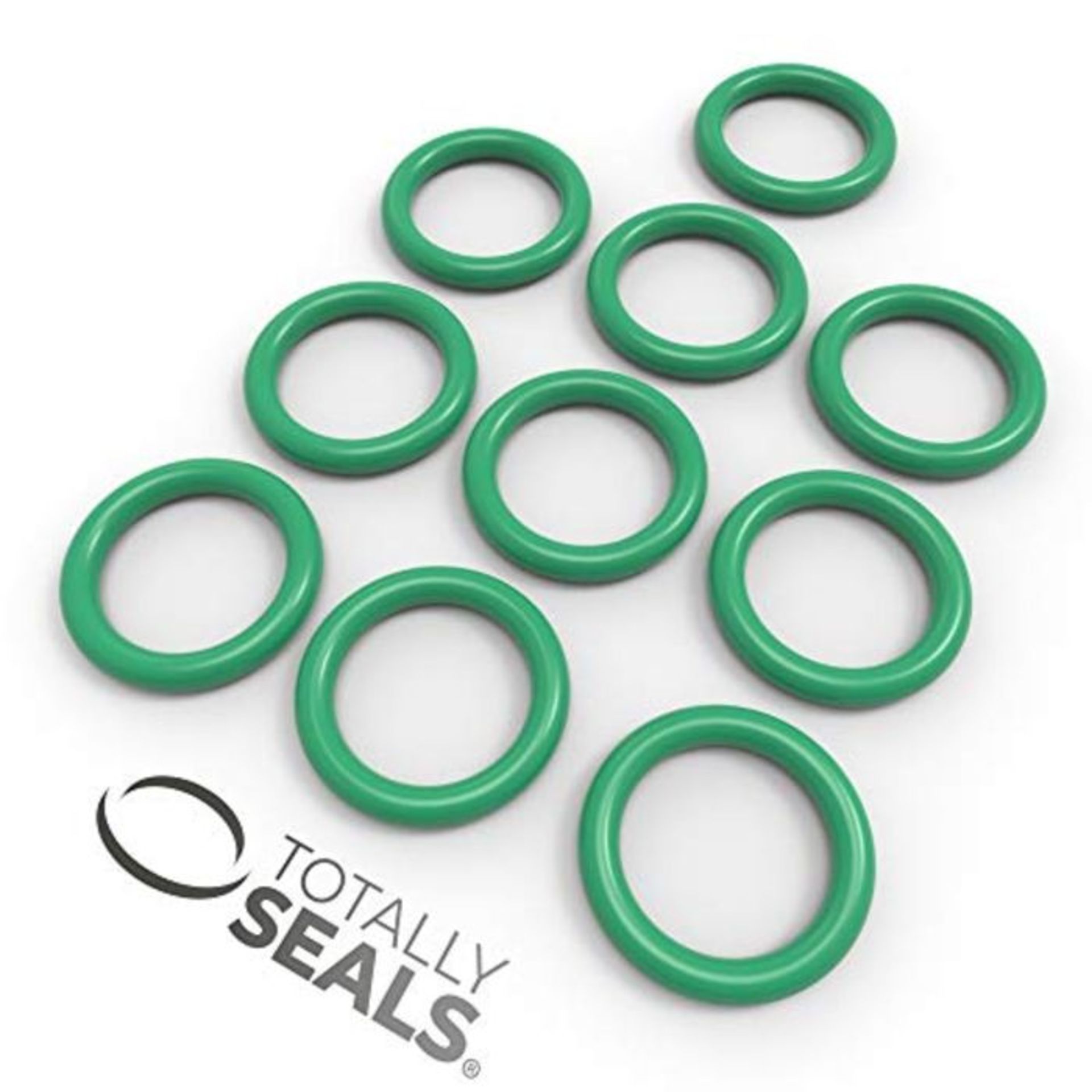 Totally Seals® 11mm x 2.5mm (16mm OD) Green FKM (Viton"!) Metric O-Rings - 75A Shore