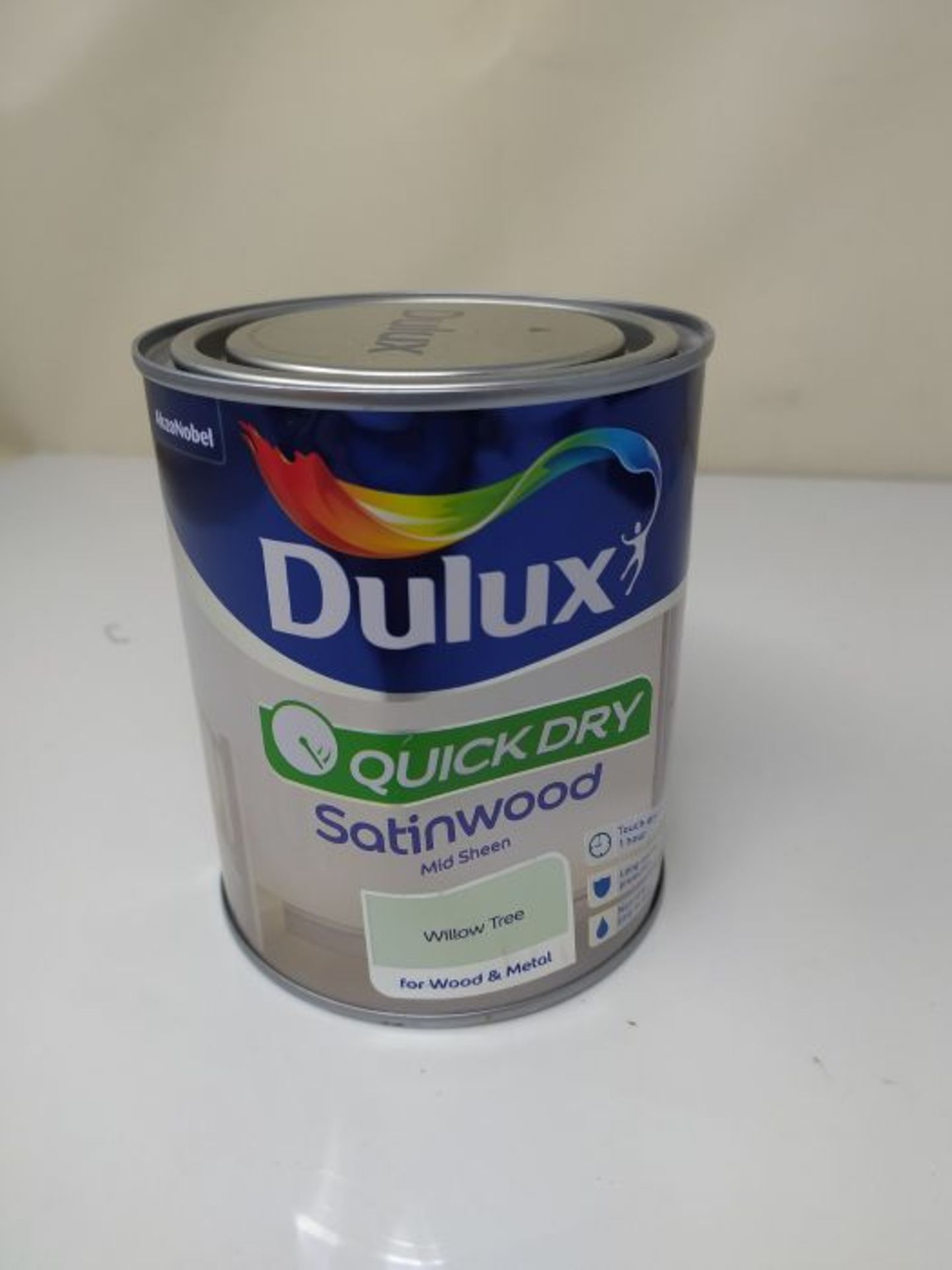 Dulux Quick Dry Satinwood Paint For Wood And Metal - Willow Tree 750Ml - Image 2 of 2
