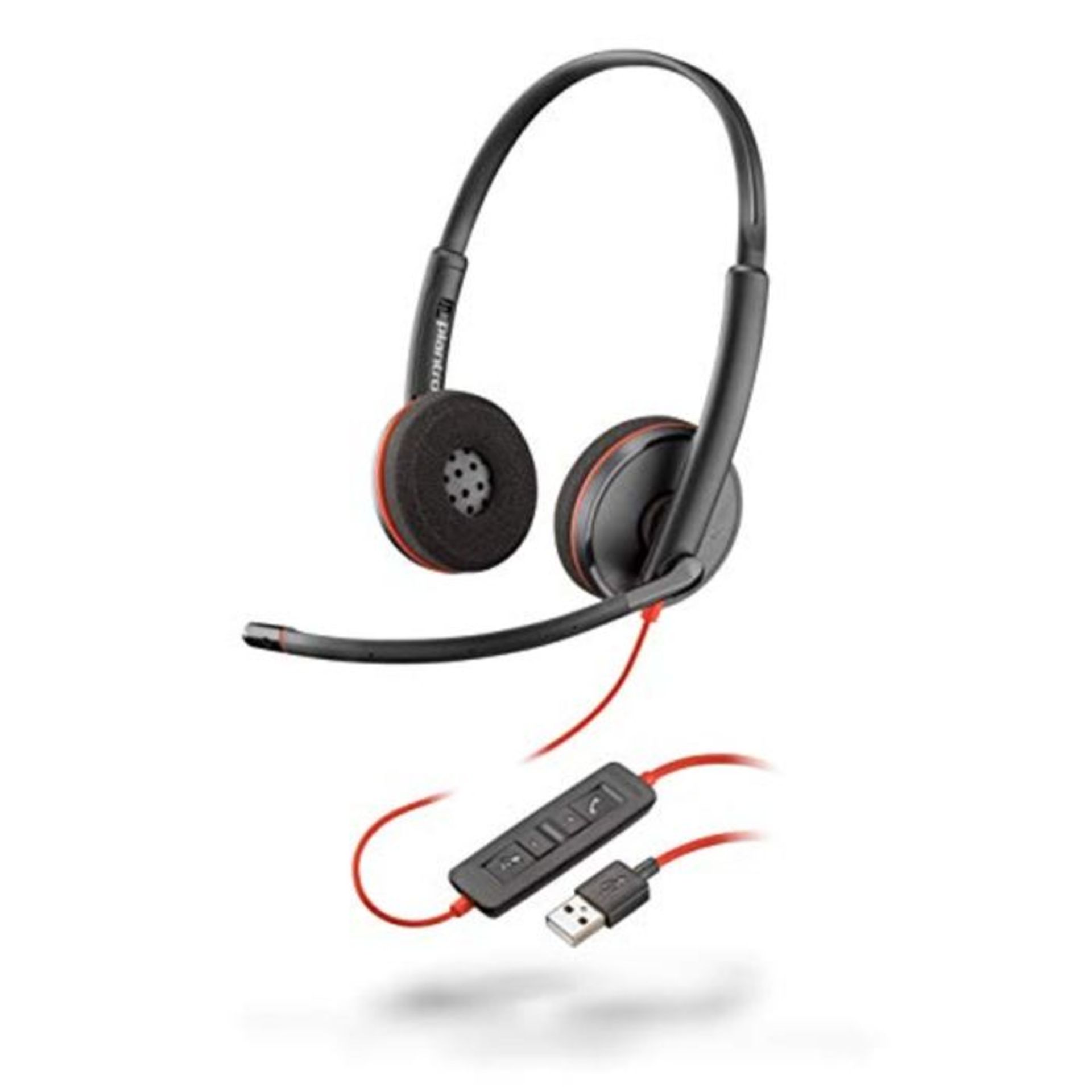 Plantronics - Blackwire 3220 - Wired Dual-Ear (Stereo) Headset with Boom Mic - USB-A t