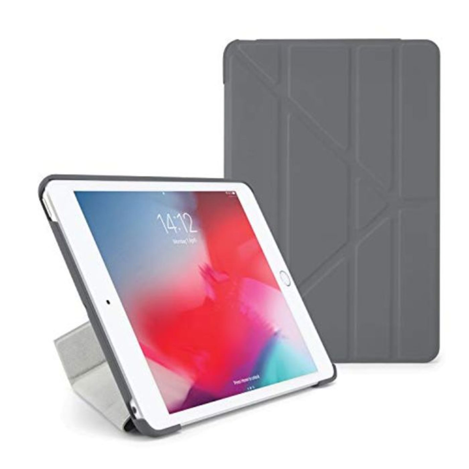 Pipetto iPad Mini 5 (2019) / Mini 4 Origami Dark Grey Slim Case with 5-in-1 Stand posi