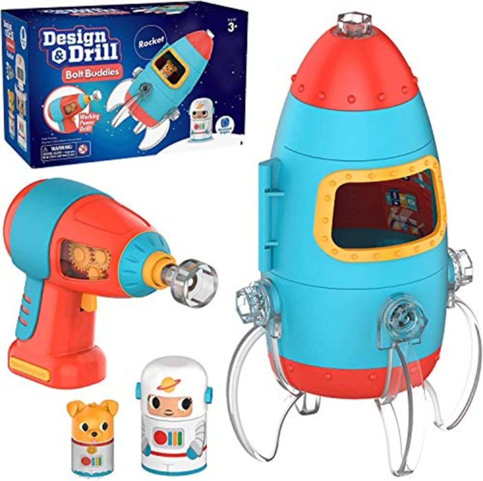 Learning Resources EI-4187 Design & Drill Bolt Buddies Rocket, Fine Motor Skills Const