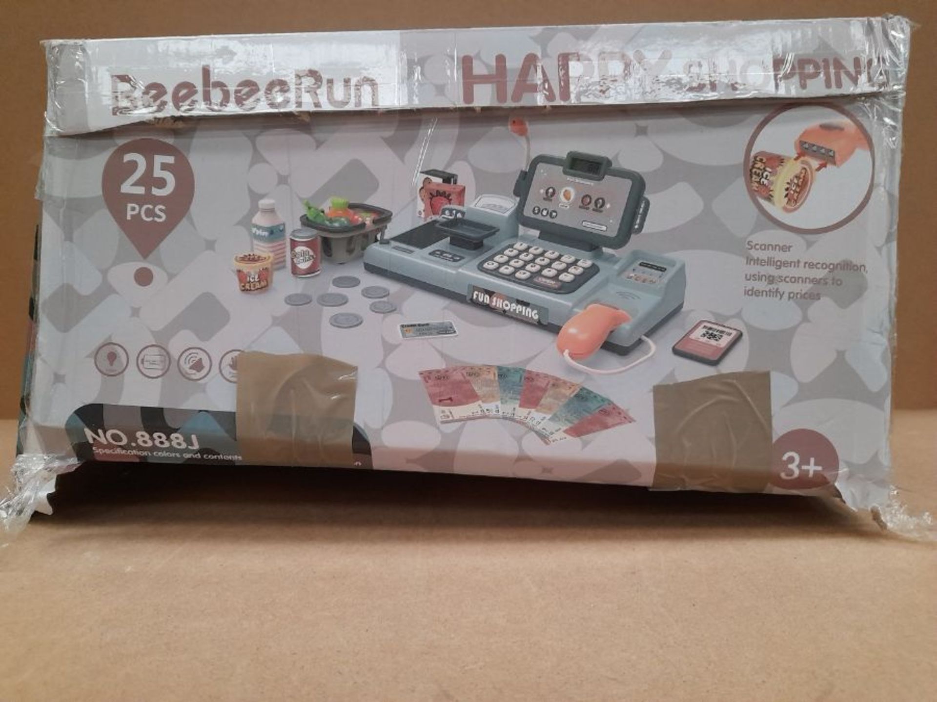 BeebeeRun Electronic Cash Register Till Pretend Play Supermarket Toy Set Smart Cash Re