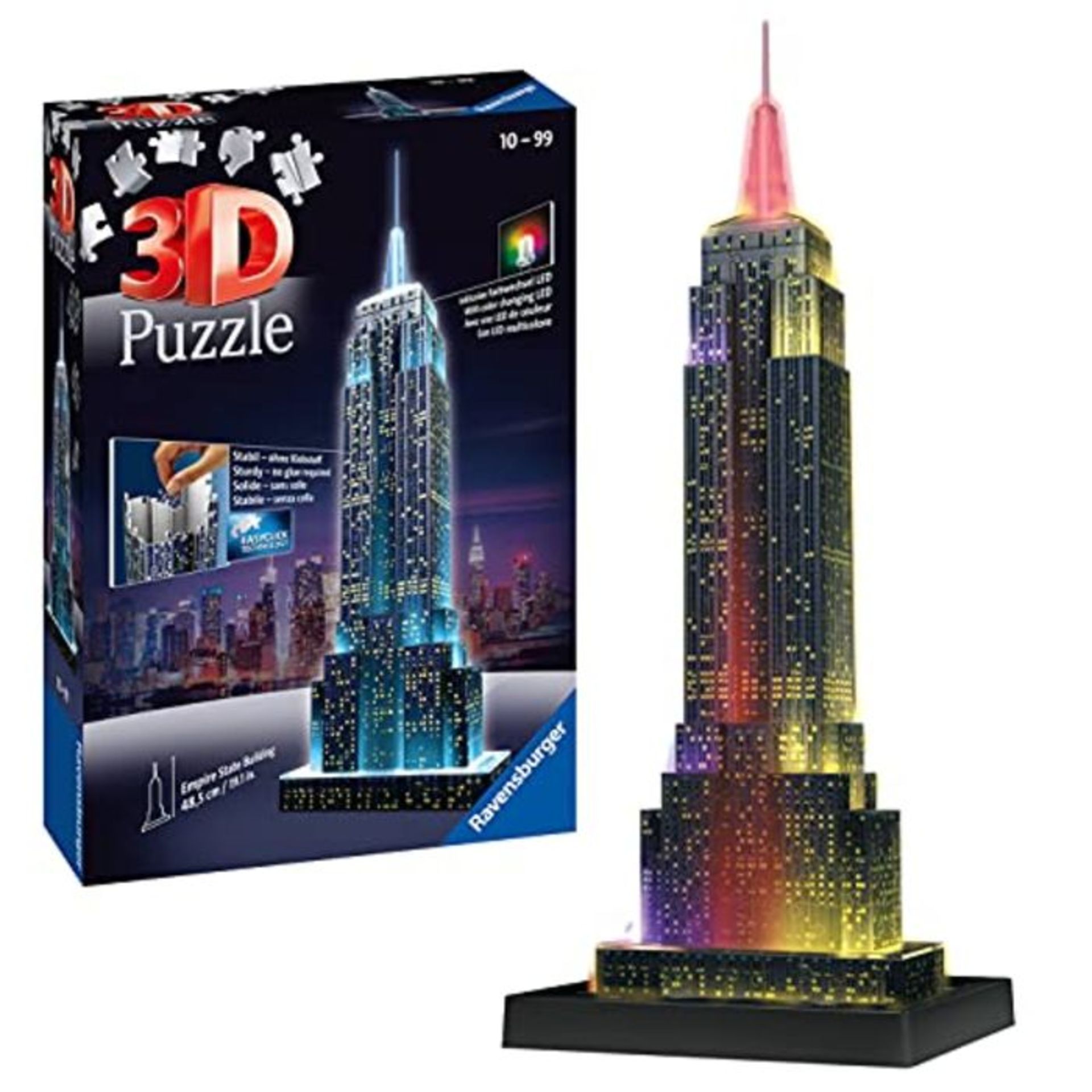 Ravensburger Empire State Building Night Edition 216 piece 3D Jigsaw Puzzle with LED l