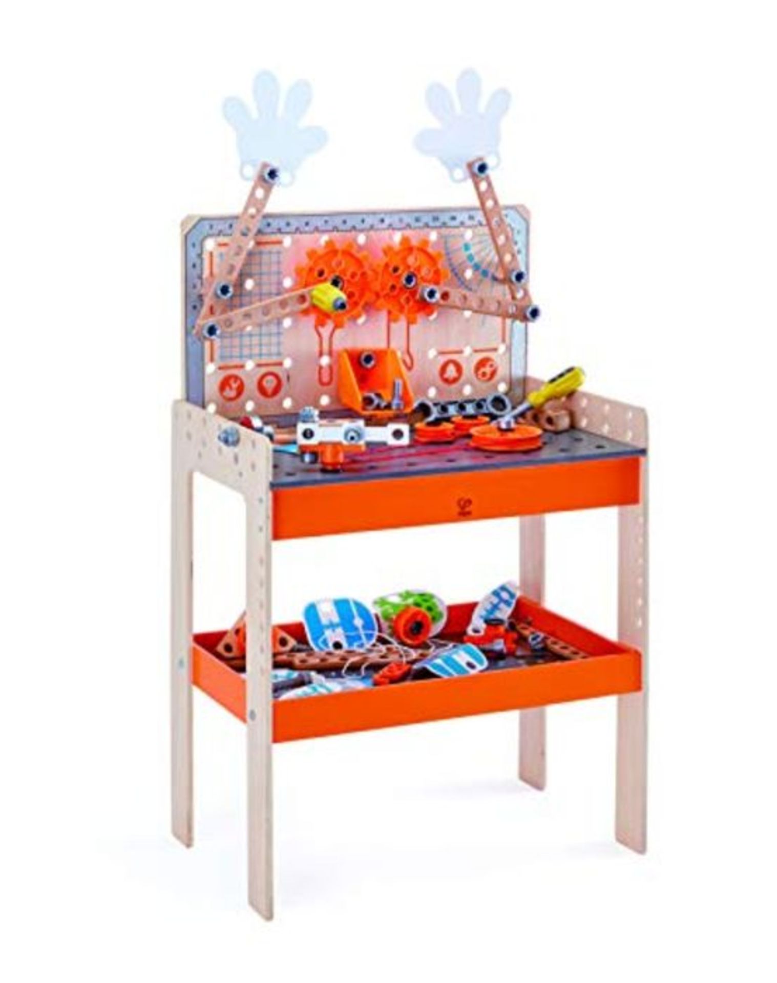 RRP £88.00 Hape E3027 Junior Inventor Deluxe Scientific Workbench|Wooden Experiment Building Set