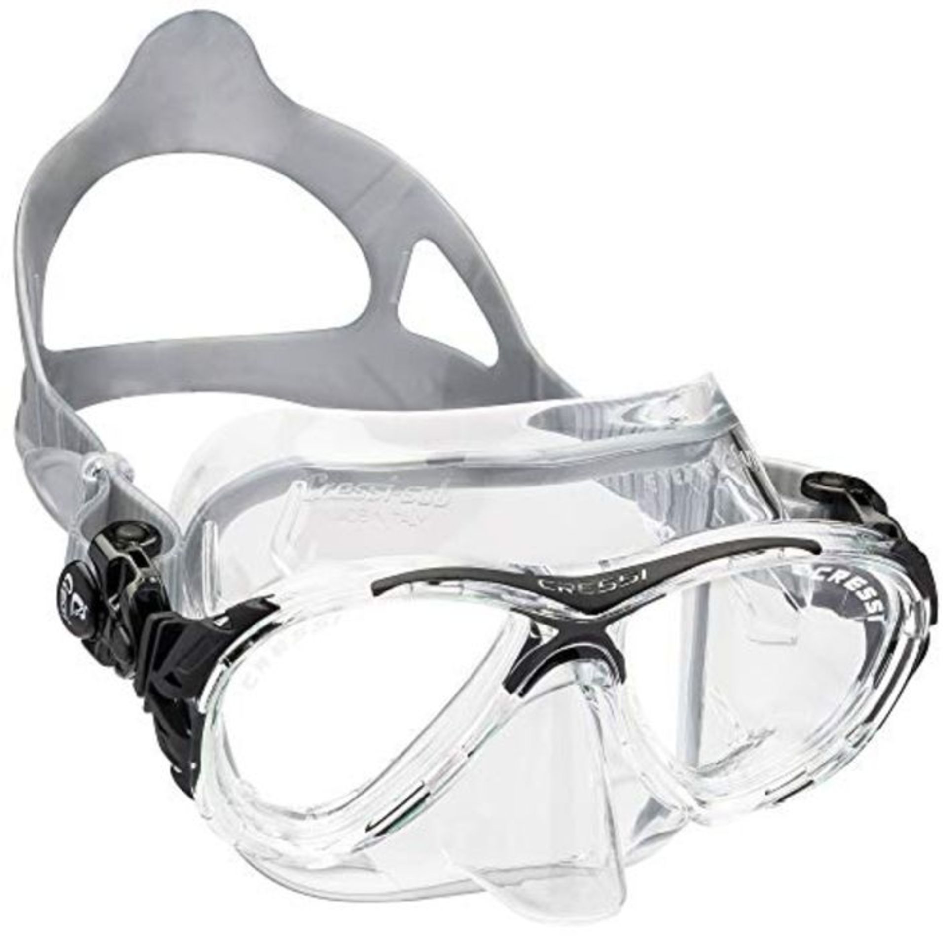 Cressi Eyes Evolution Scuba Diving Snorkeling Mask (Made in Italy), Clear/Black