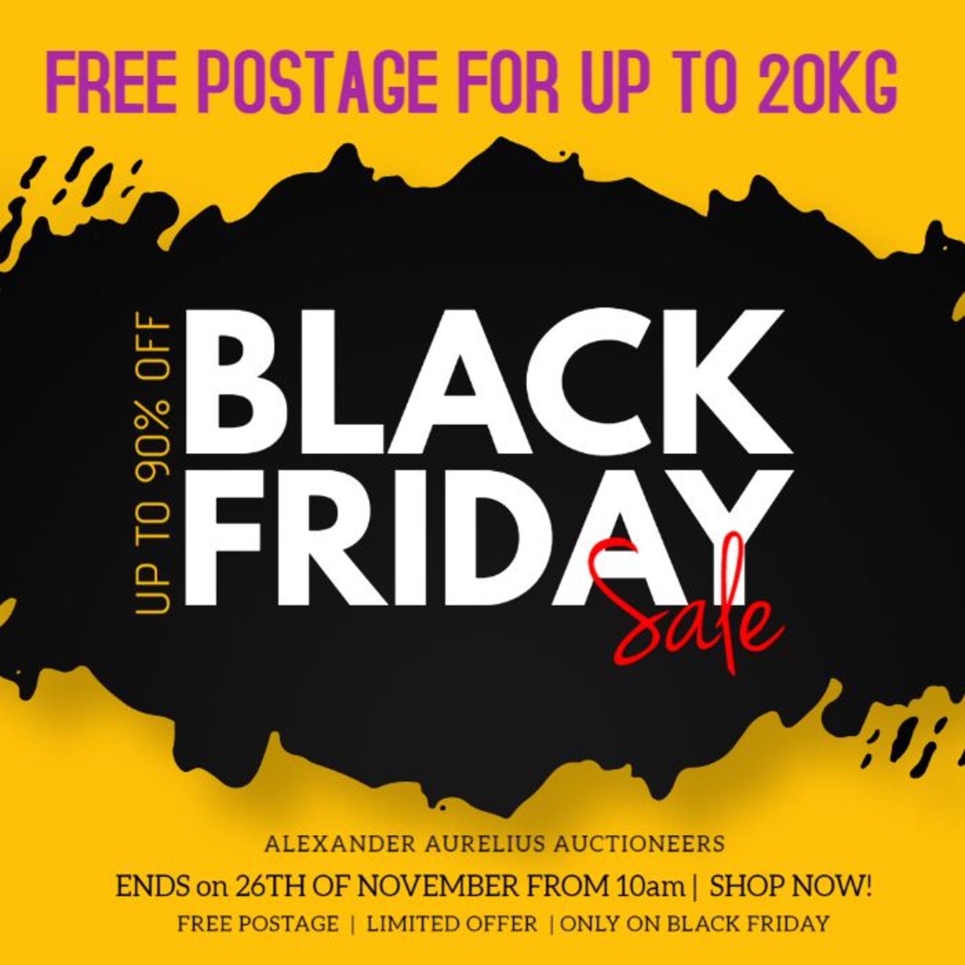 BLACK FRIDAY DEALS | FREE POSTAGE FOR UP TO 20KG | AUCTION ENDS ON FRIDAY 26TH OF NOV FROM 10 AM
