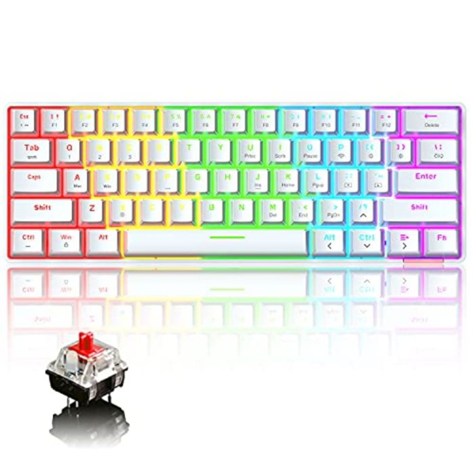 60% Mechanical Keyboard Wired/Wireless Bluetooth 5.0 Dual-mode Keyboard 61-Key RGB Rai