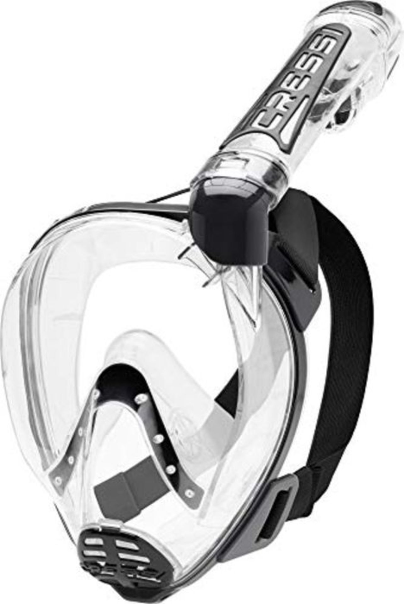 Cressi Duke Full Face Mask for Vision Snorkeling Whit Dry Tube, Transparent/Black, M/L