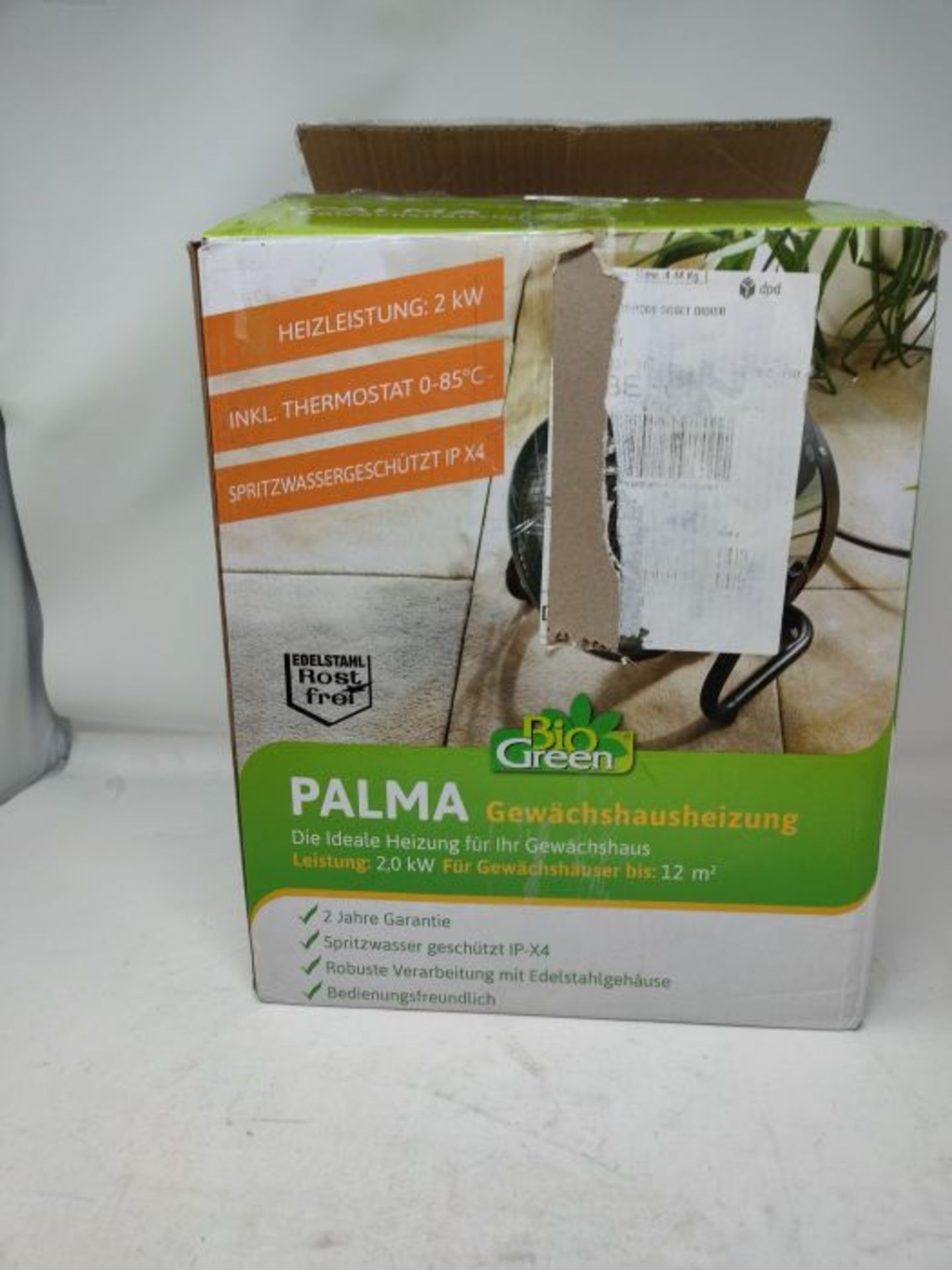 RRP £99.00 Bio Green Electric Fan Heater for Greenhouse Palma Basic 2000W - without Thermostat - Image 2 of 3