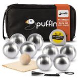 RRP £52.00 PUFFIN Boule Set - Petanque Set | Boule Game with 8 Metal Balls & Accessories | Outdoo