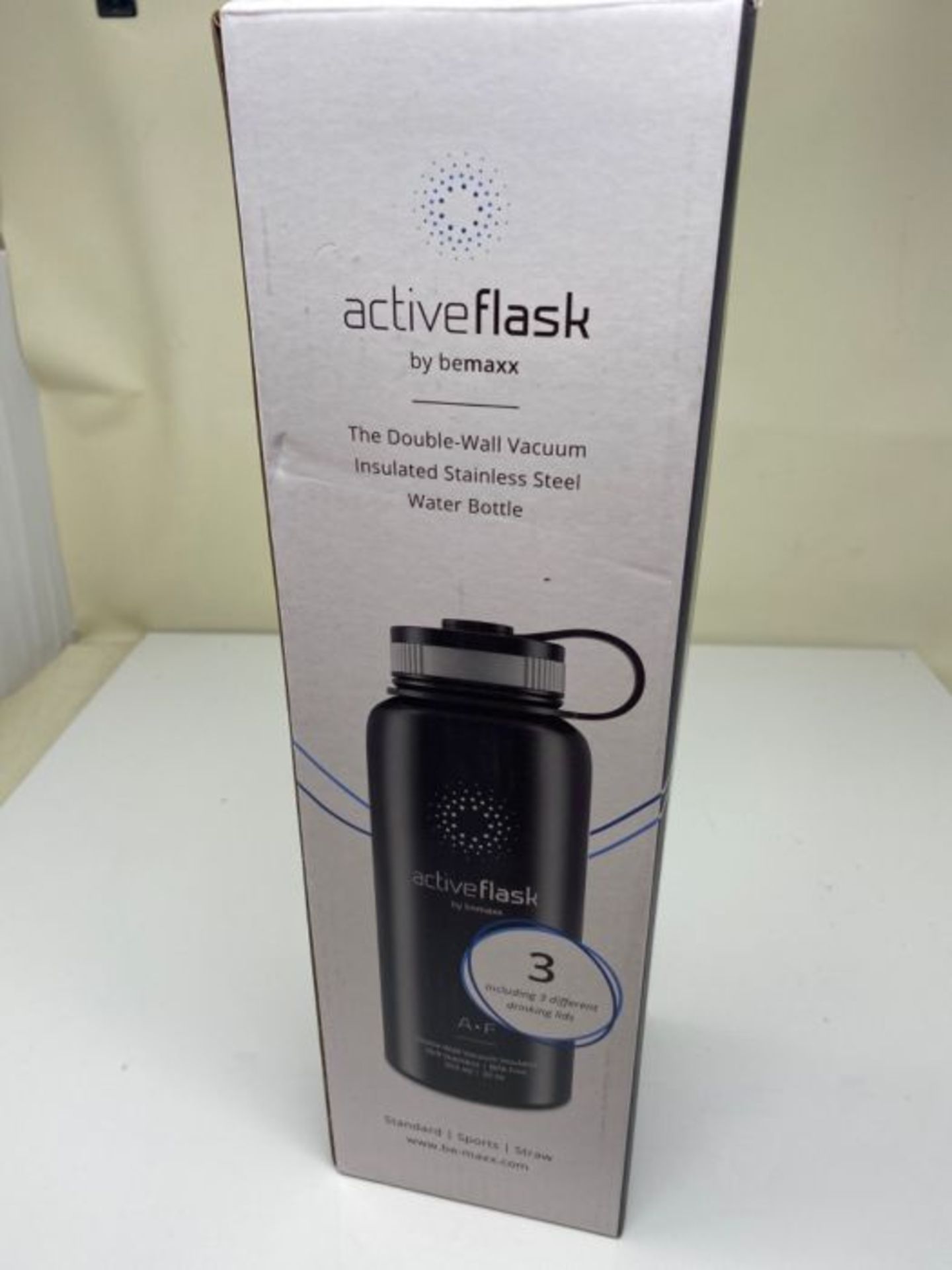 Trinkflasche Edelstahl ACTIVE FLASK + Strohhalm (3 Deckel) BPA-frei, Auslaufsicher, Ko - Image 2 of 3