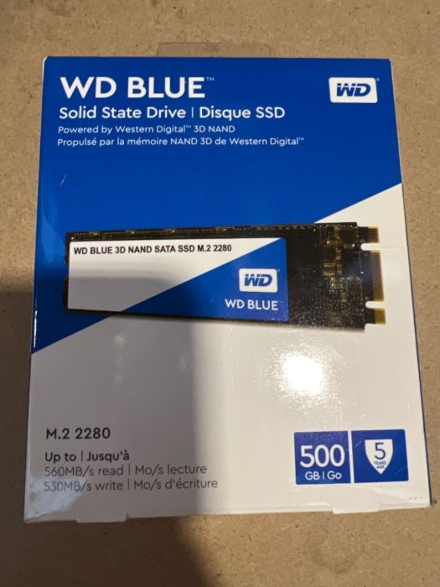 Western Digital WDS500G2B0B WD Blue 3D NAND Internal SSD M.2 SATA, 500 GB - Black - Image 2 of 3