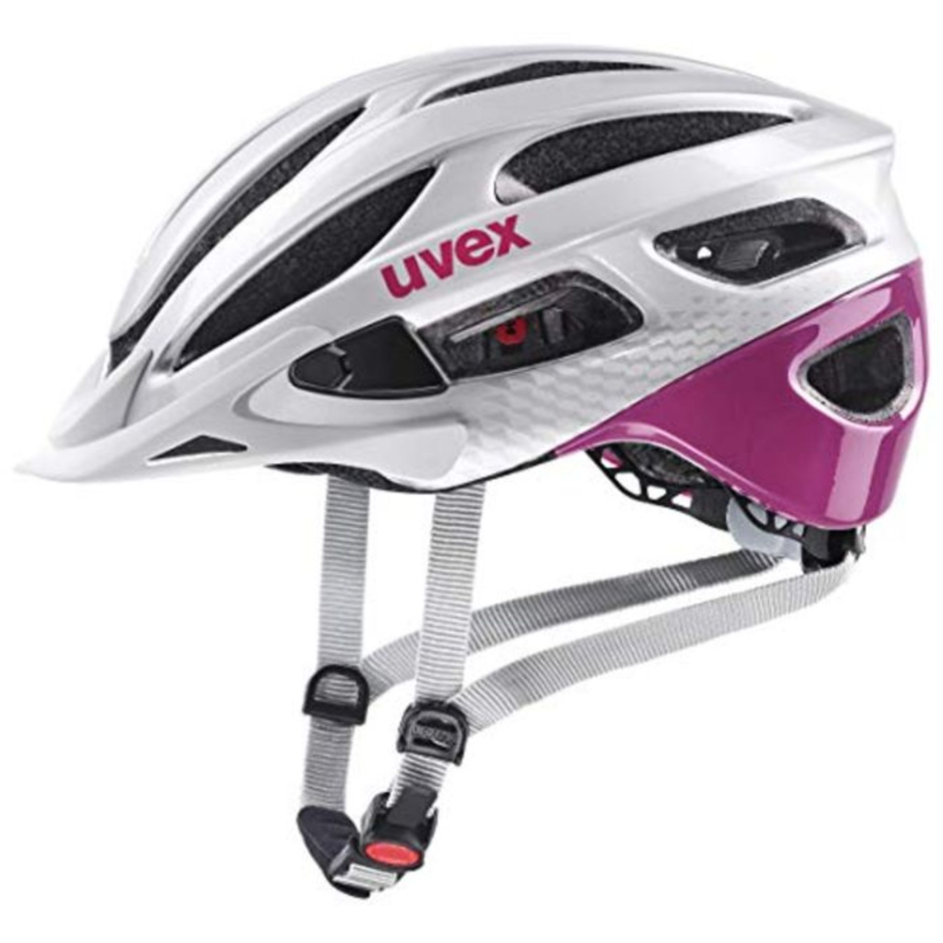 RRP £74.00 Uvex Unisex-Adult, true bike helmet, silver - fuchsia, 55-58 cm