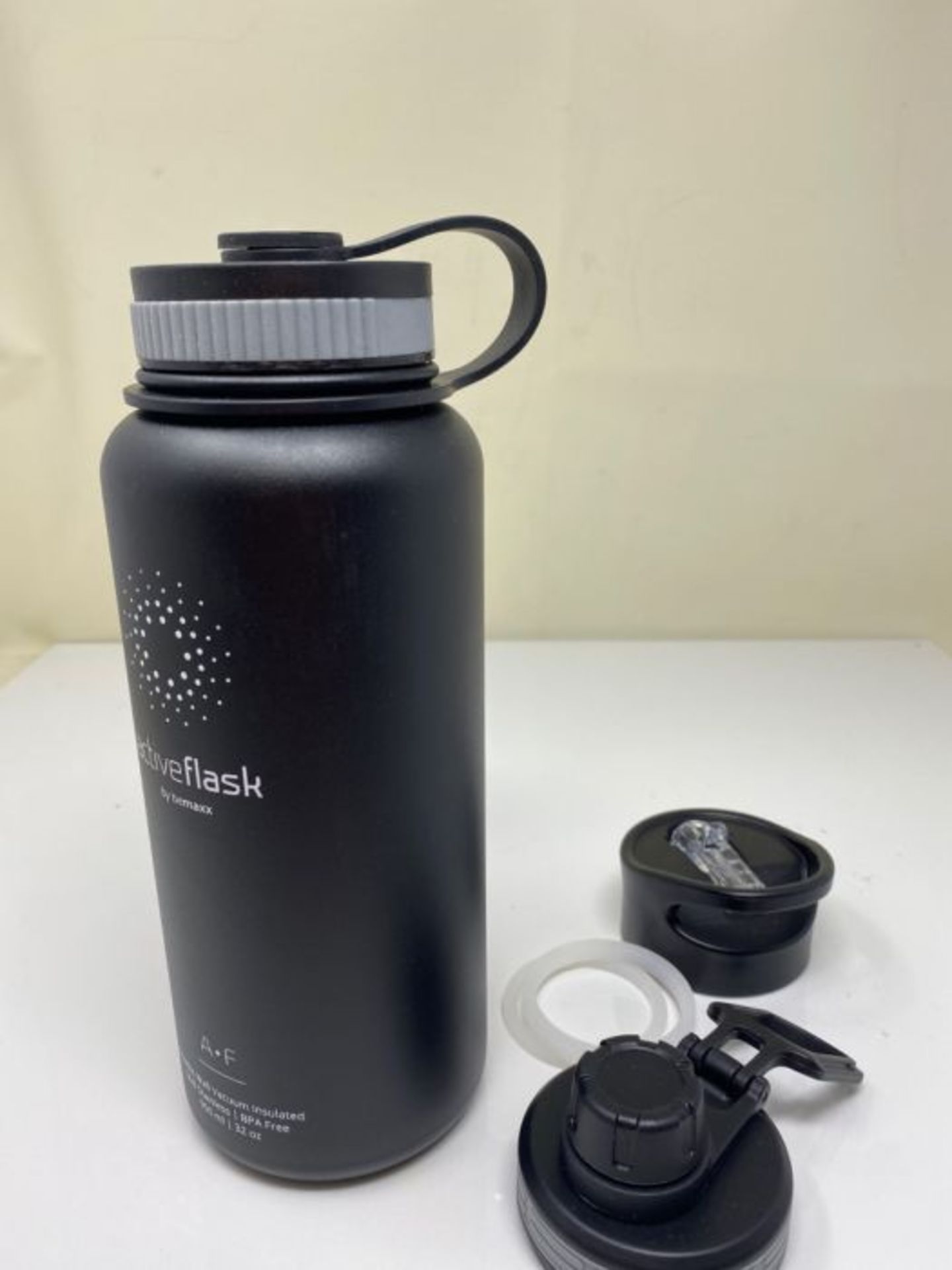 Trinkflasche Edelstahl ACTIVE FLASK + Strohhalm (3 Deckel) BPA-frei, Auslaufsicher, Ko - Image 3 of 3