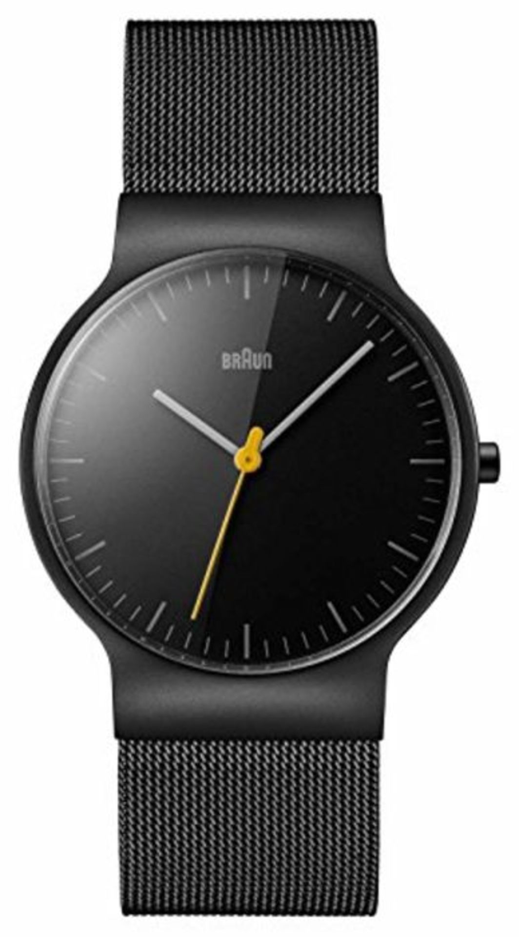 RRP £226.00 Braun Men's Quartz Watch with Black Dial Analogue Display and Black Stainless Steel Br