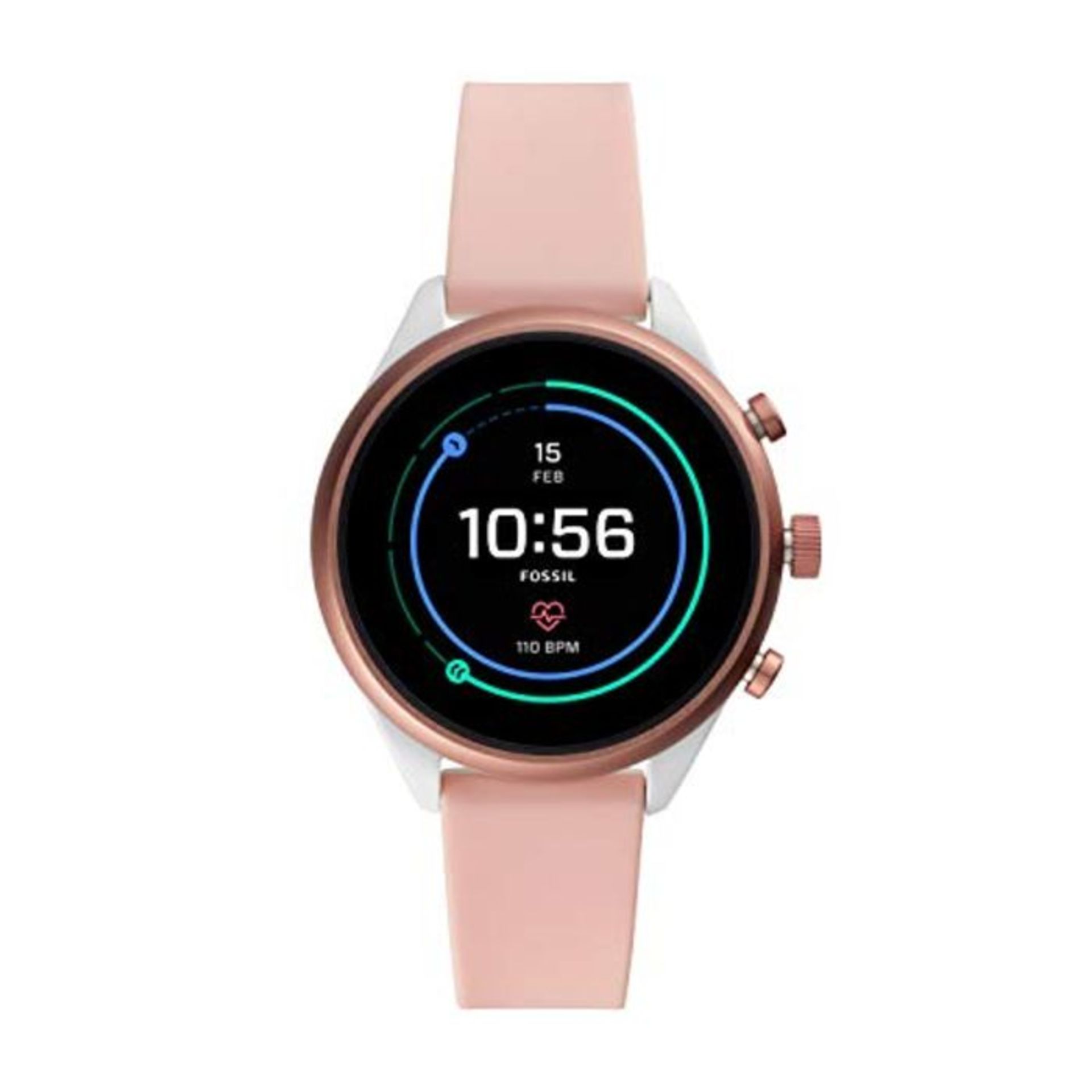 RRP £223.00 Fossil Womens Sport Smartwatch with Silicone Strap FTW6022