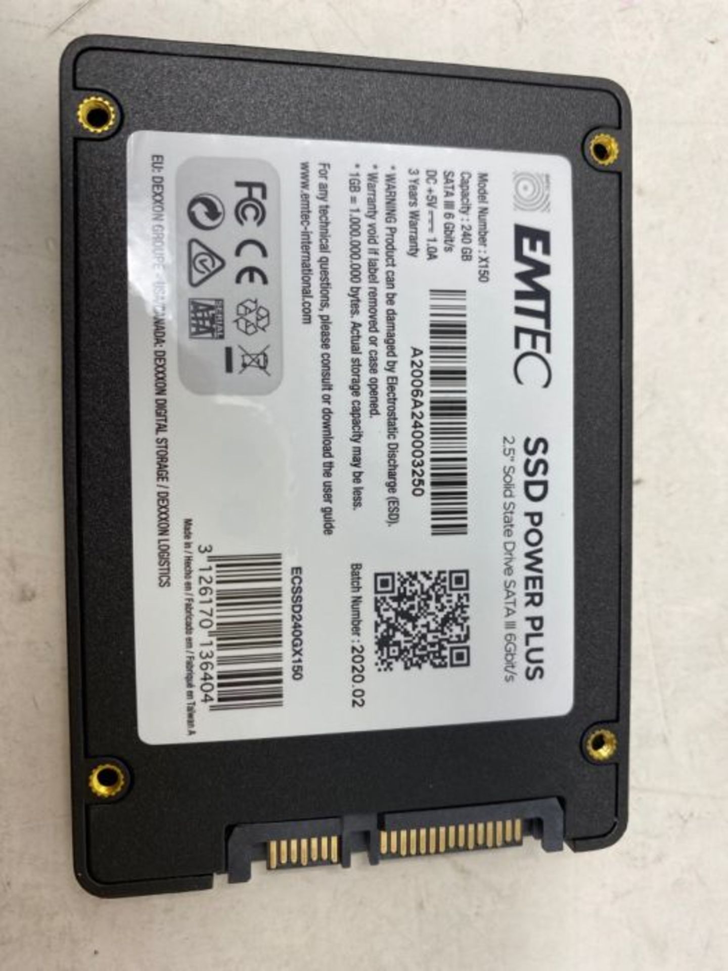 Disque Dur SSD Emtec X150 Power Plus 240Go SATA 2"1/2 - Image 3 of 3