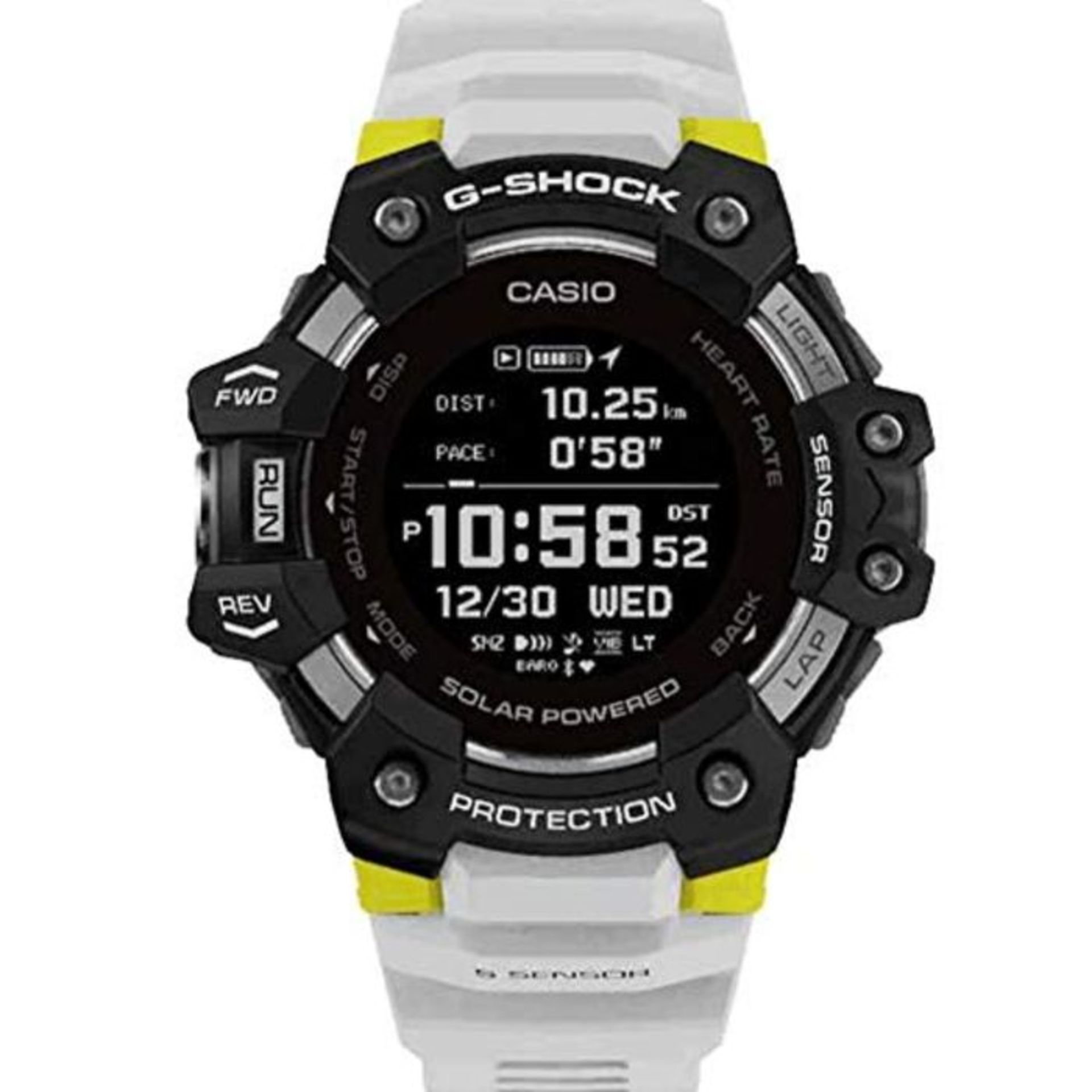 RRP £287.00 Casio G-Shock Heart Rate Monitor White Smartwatch GBD-H1000-1A7ER
