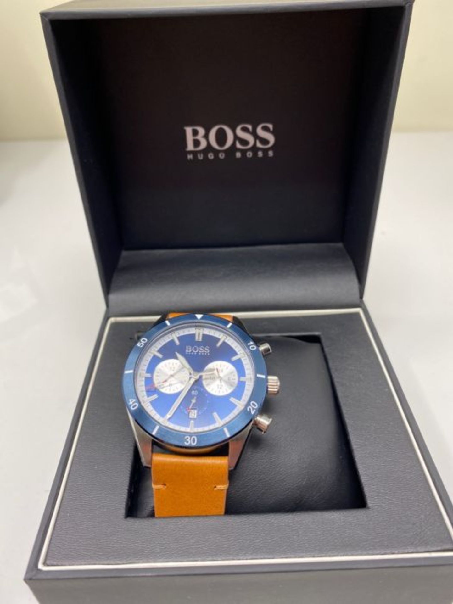 RRP £176.00 BOSS Men's Analog Quartz Watch with Leather Strap 1513860 - Image 3 of 3