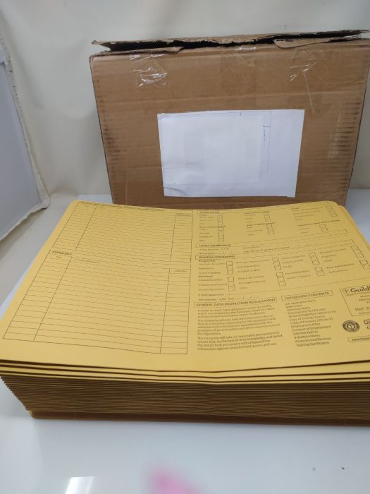 Exacompta Guildhall Human Resources File, 315 gsm, Foolscap , Pre-Printed - Yellow, Pa - Image 2 of 2