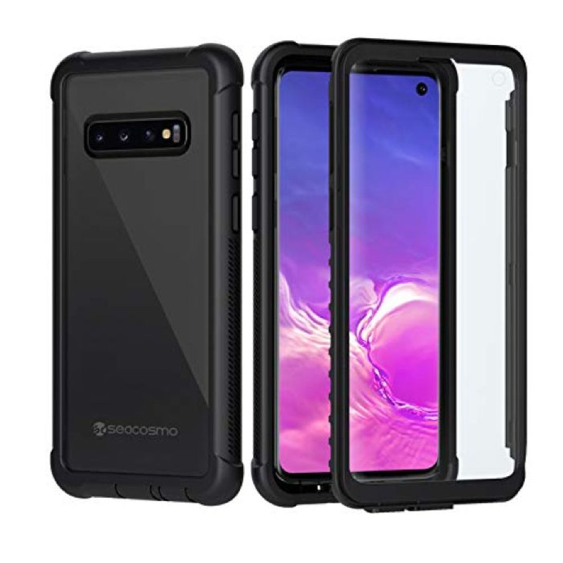 seacosmo Samsung S10 Case, Full Body Shockproof Cover with Built-in Screen Protector [