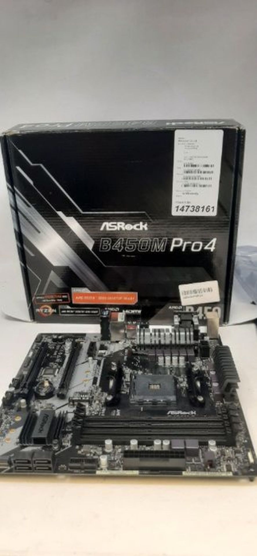 RRP £68.00 ASRock B450M Pro4 AM4 M-ATX D-Sub/HDMI/DVI DDR4 Retail - AMD Socket AM4 (Ryzen) - Micr - Image 2 of 2
