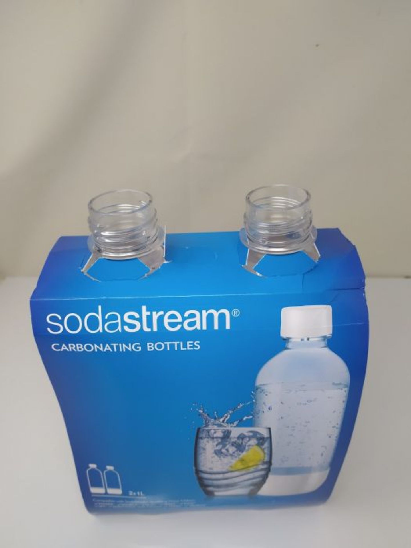 SodaStream Twin Pack 1 Litre Reusable BPA Free Water Bottles for Sparkling Water Maker - Image 2 of 2