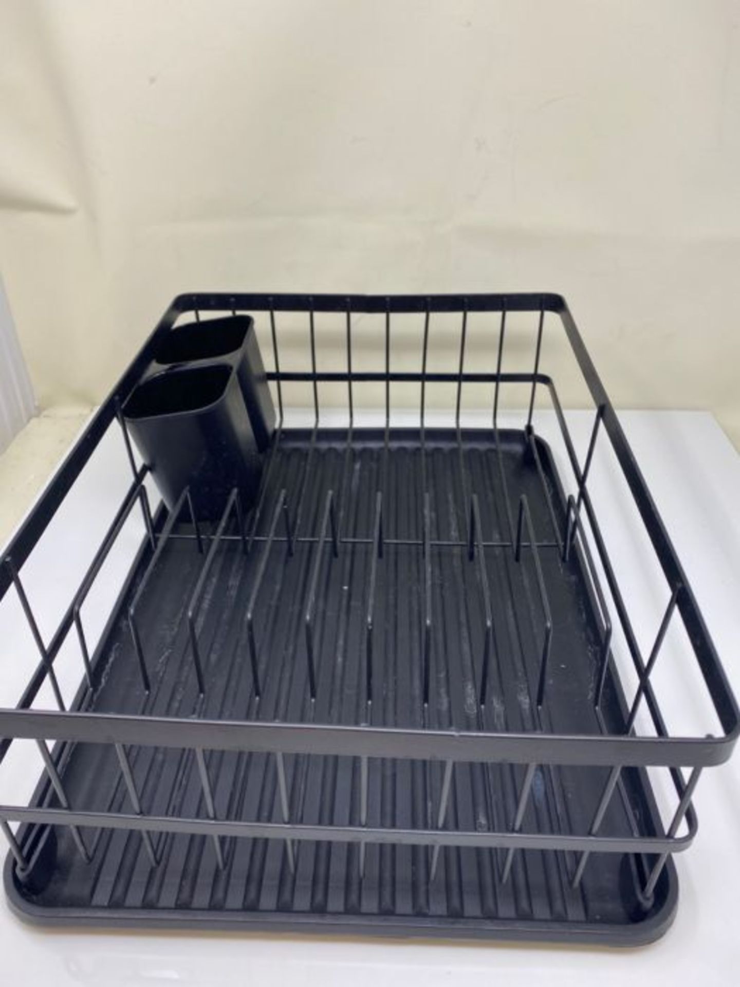 JOHSEATY Dish Drying Rack (42x31.5x15.5cm) Matt Black Metal Dish Drainer for Sink with - Image 2 of 2