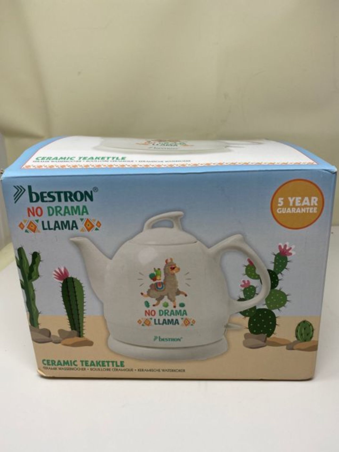 Bestron Ceramic Water Kettle White 0.8L Electric Tea Boiler Heating Machine - Image 2 of 3