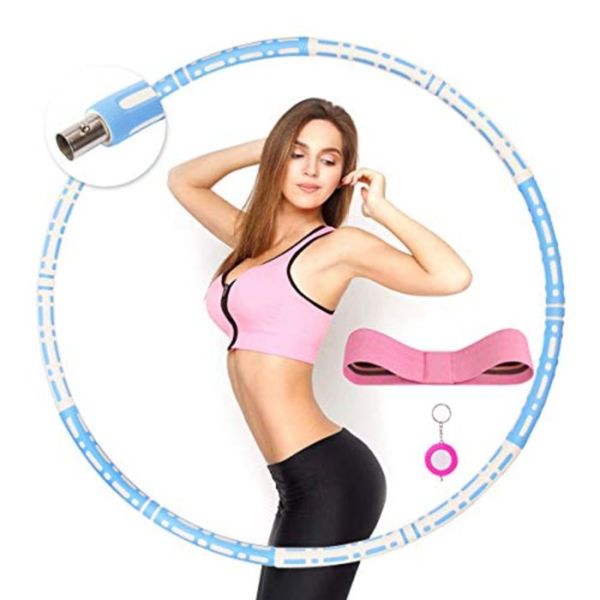 Hula Hoop for Adults Weighted Hoola Hoop Folding Fitness Massage Hula Ring Adjustable