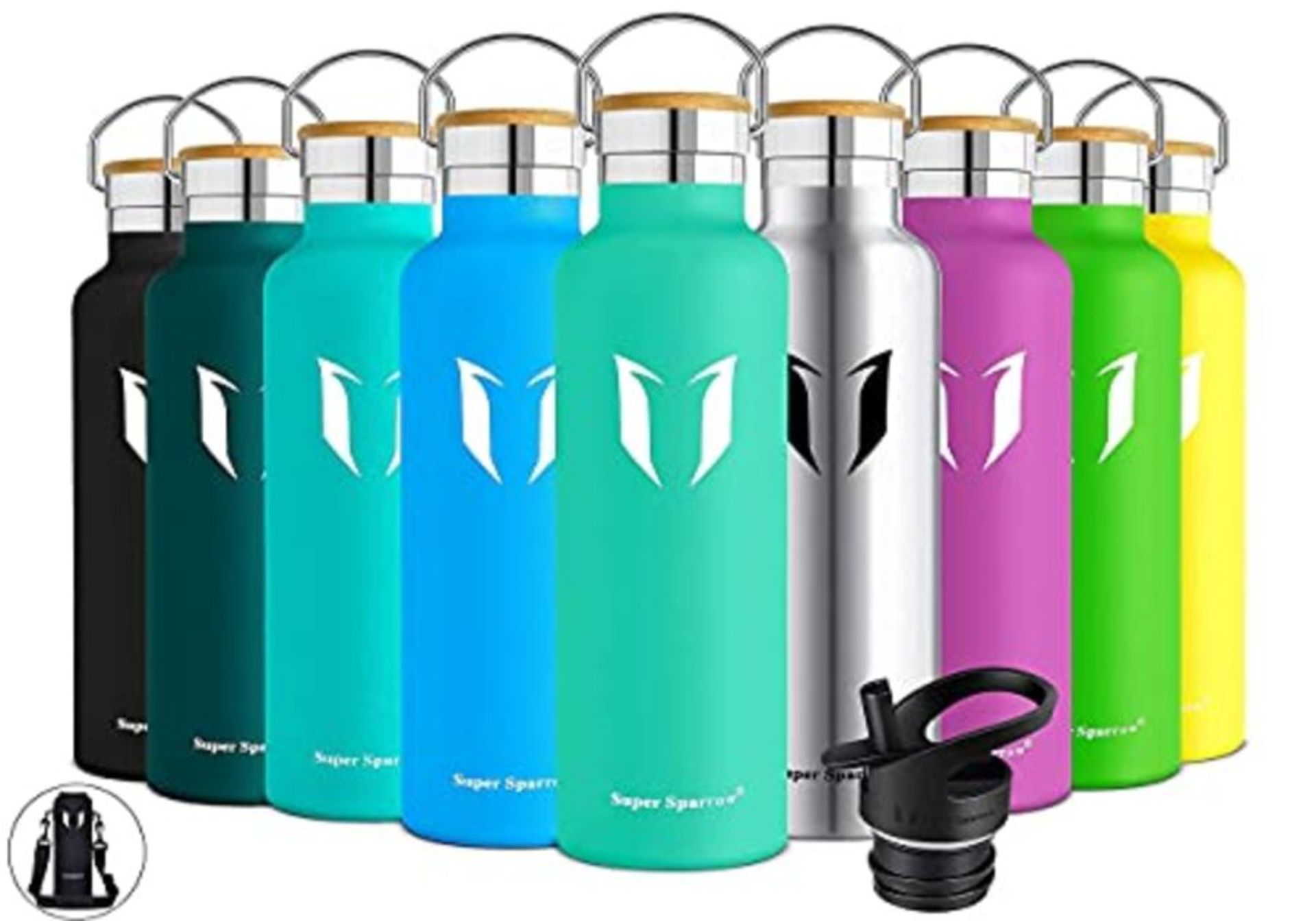 Super Sparrow Stainless Steel Water Bottle - 500ml - Vacuum Insulated Metal Water Bott