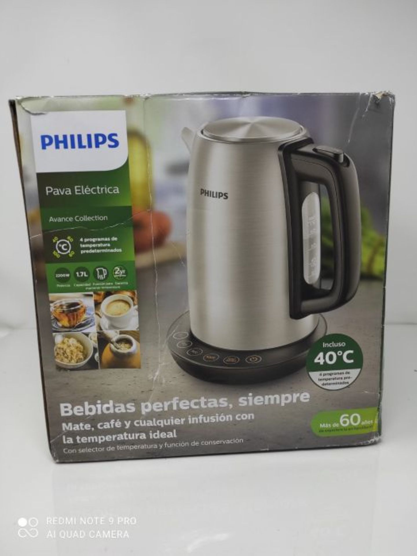 RRP £68.00 Philips Avance Collection HD9359/90 electric kettle 1.7 L Black,Metallic 2200 W Avance - Image 2 of 3