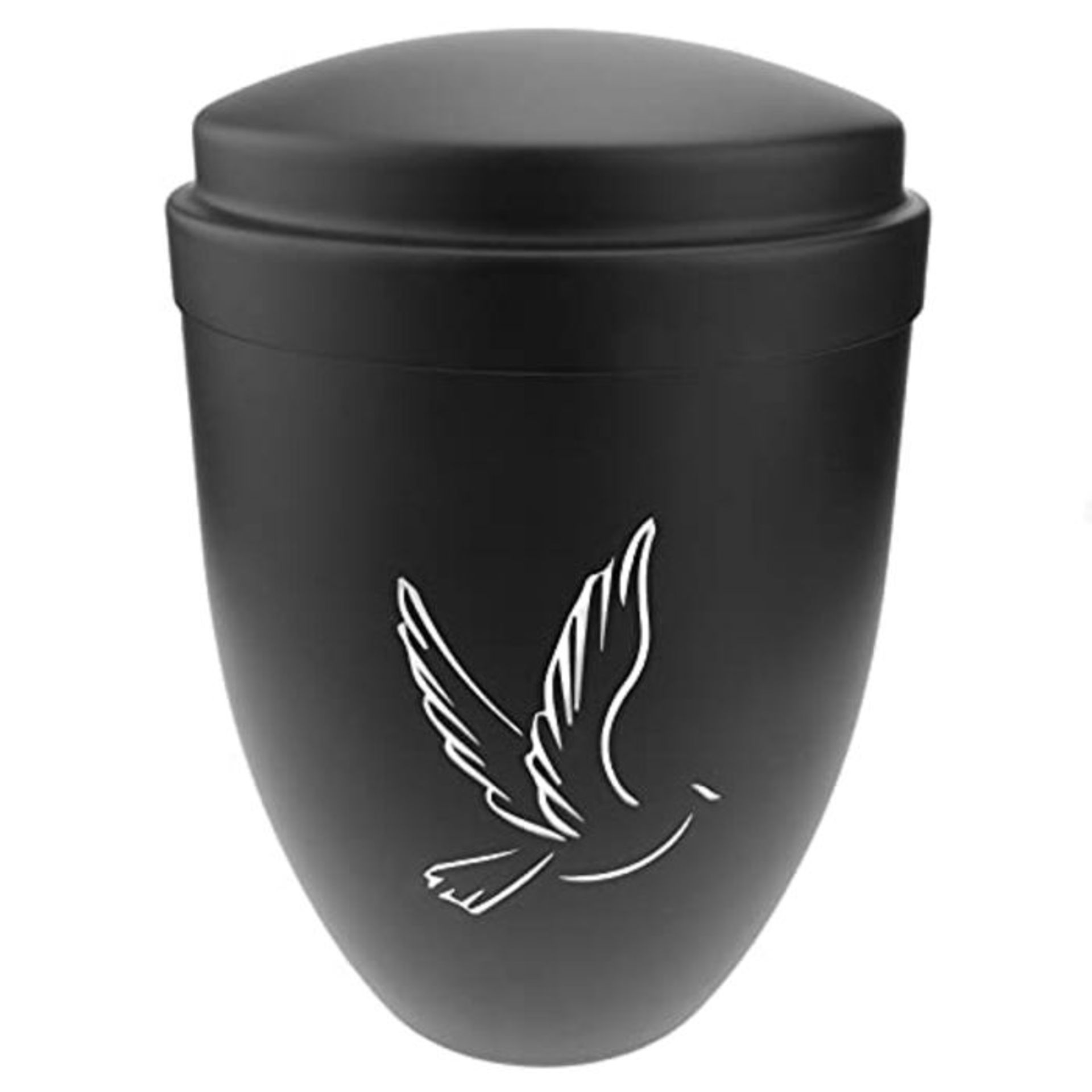 PrimeMatik - Keepsake urn for funeral ashes Memorial cremation black metal vessel 160x