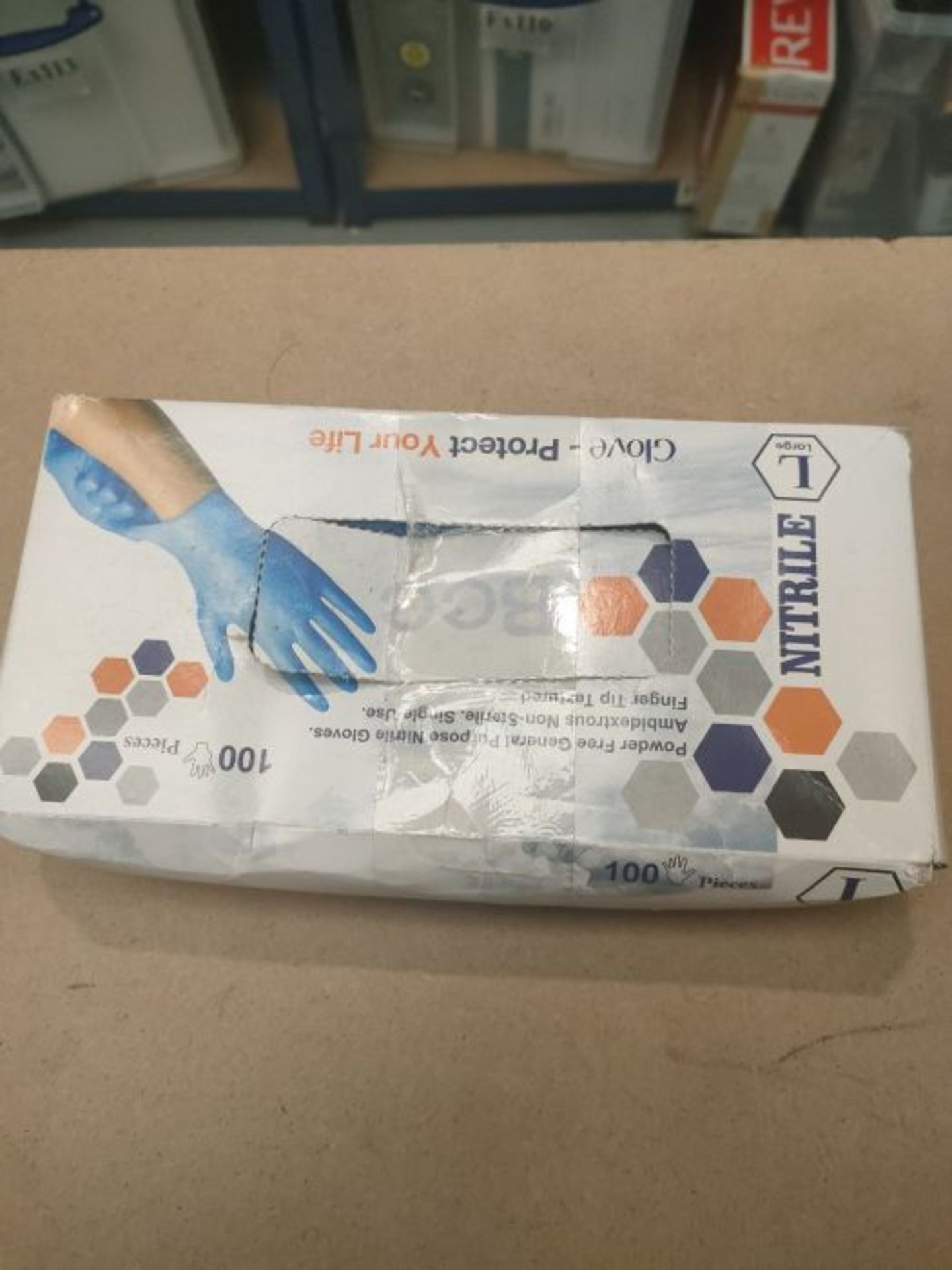 SousVideTools 100 Pieces Medical Nitrile Gloves, Blue Disposable Gloves Large, Latex F - Image 2 of 3