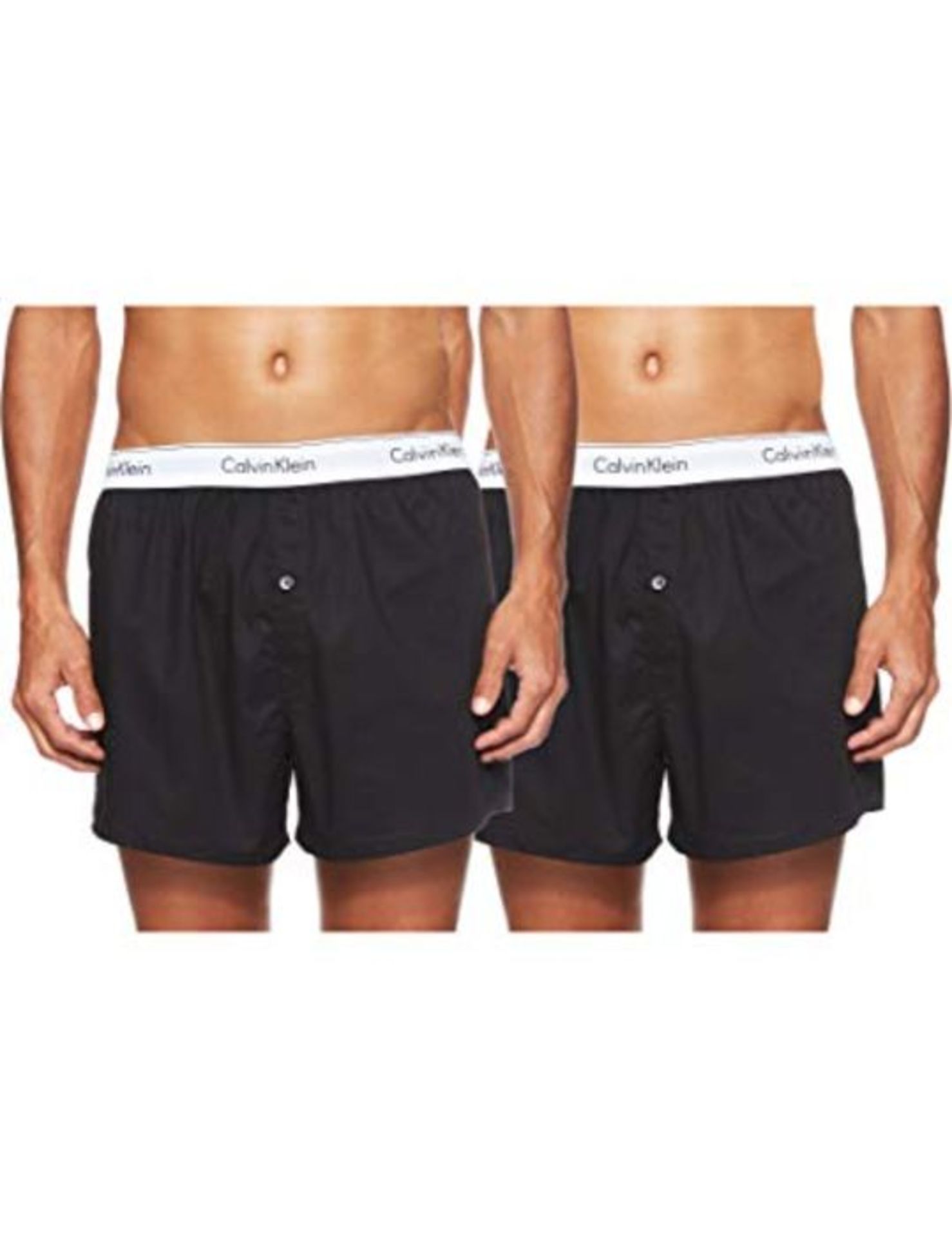 Calvin Klein Men's 2 Pack Slim Fit Boxers, Boxer Shorts,Multicoloured (Black/black), M