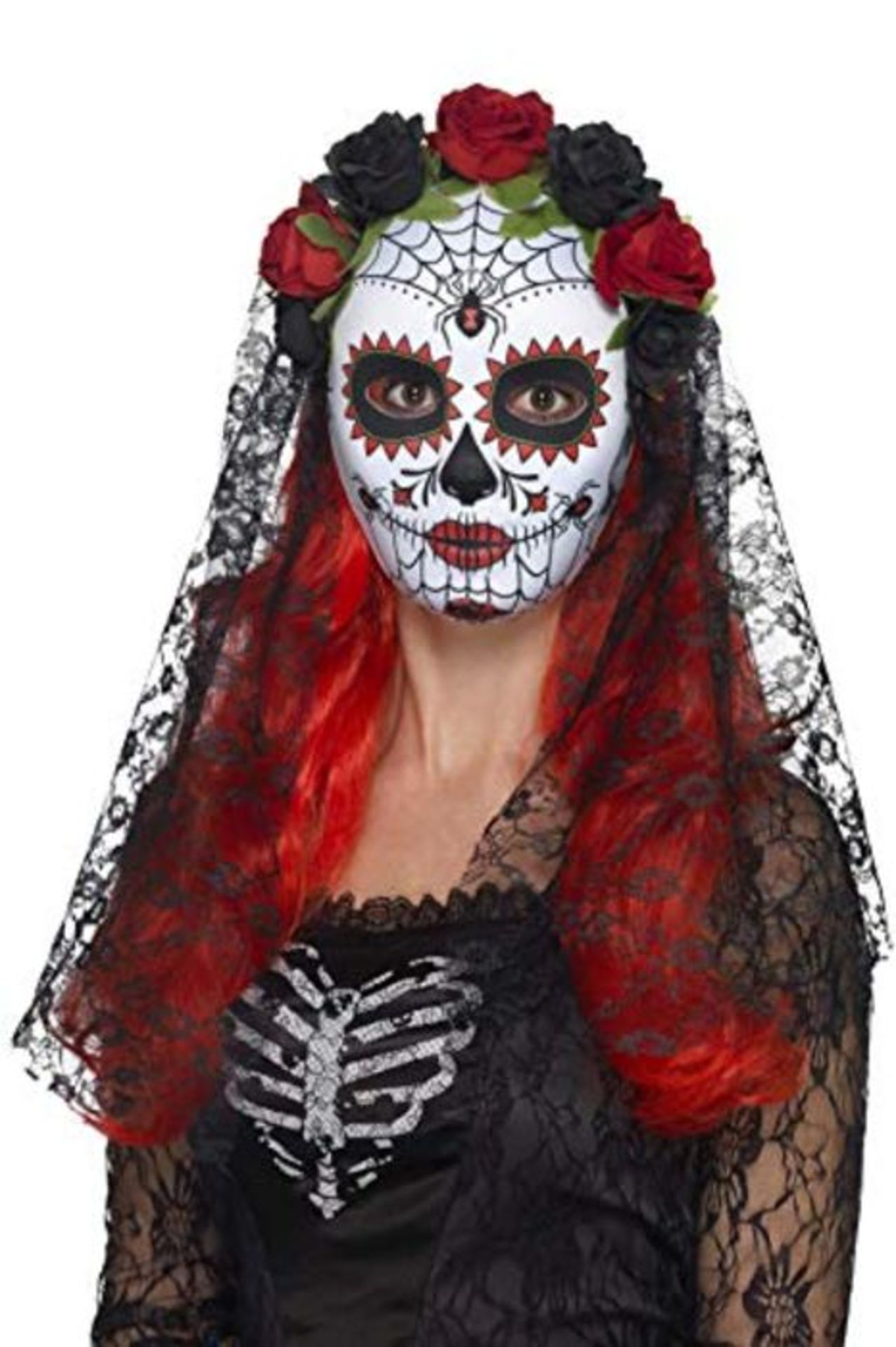 Smiffys 44639 Day of the Dead Senorita Mask (One Size)