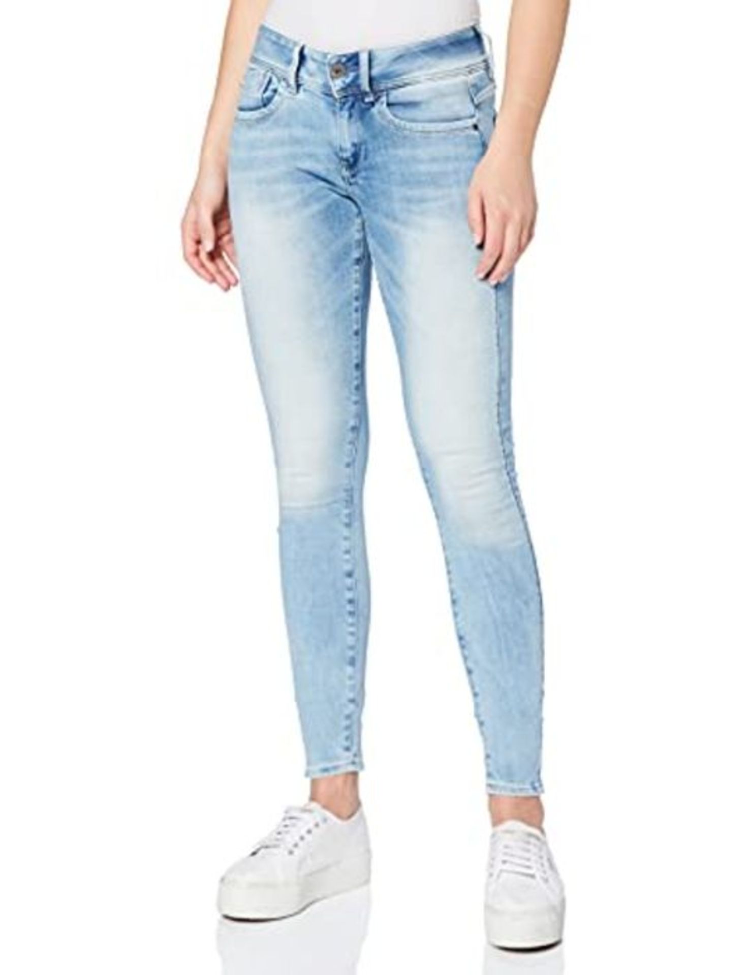 RRP £50.00 G-STAR RAW Damen Lynn Mid Waist Skinny Jeans,Blau (sun faded Blau 8968-A587),32W / 32L