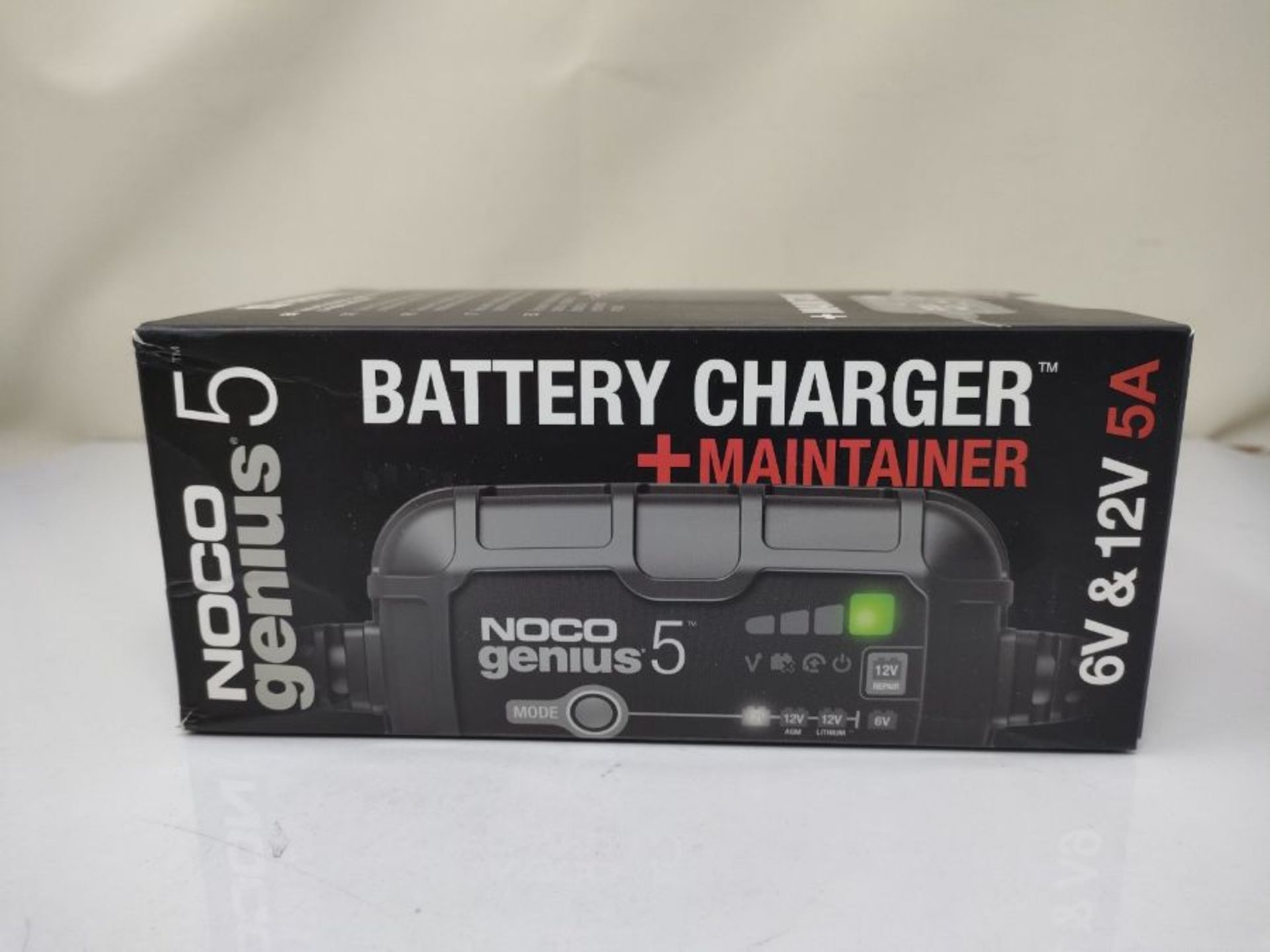 RRP £79.00 Noco GENIUS5EU, 5-Amp Fully Automatic Intelligent Charger, 6V and 12V Charger, Trickle - Image 2 of 3