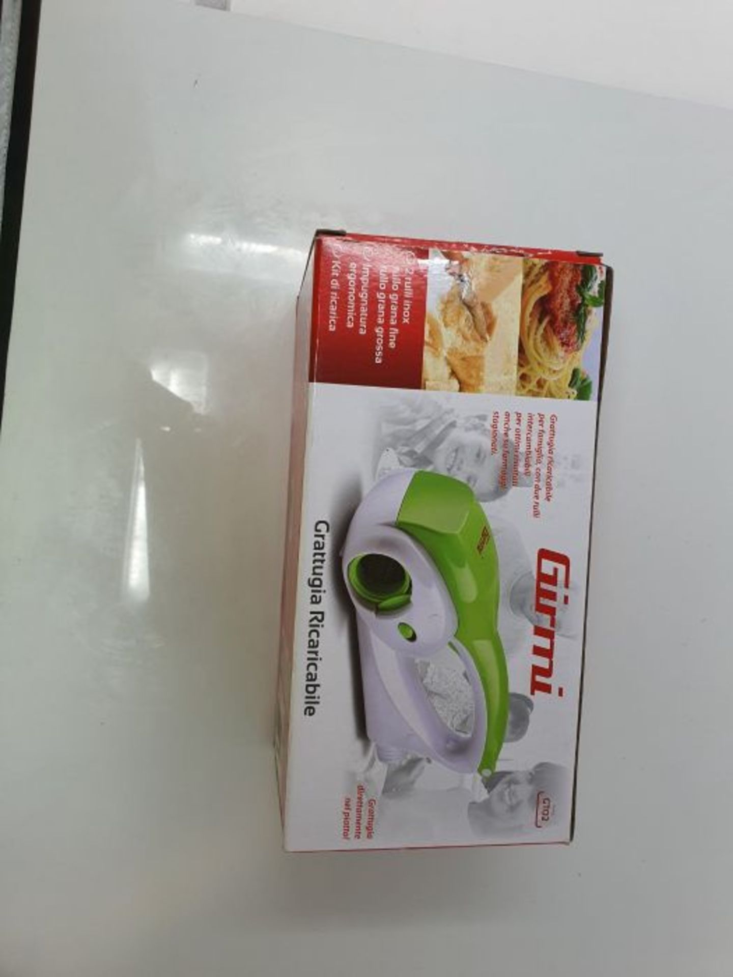 Girmi GT02 Grattugia Elettrica Ricaricabile, 12 W, Plastica, Bianco/Verde