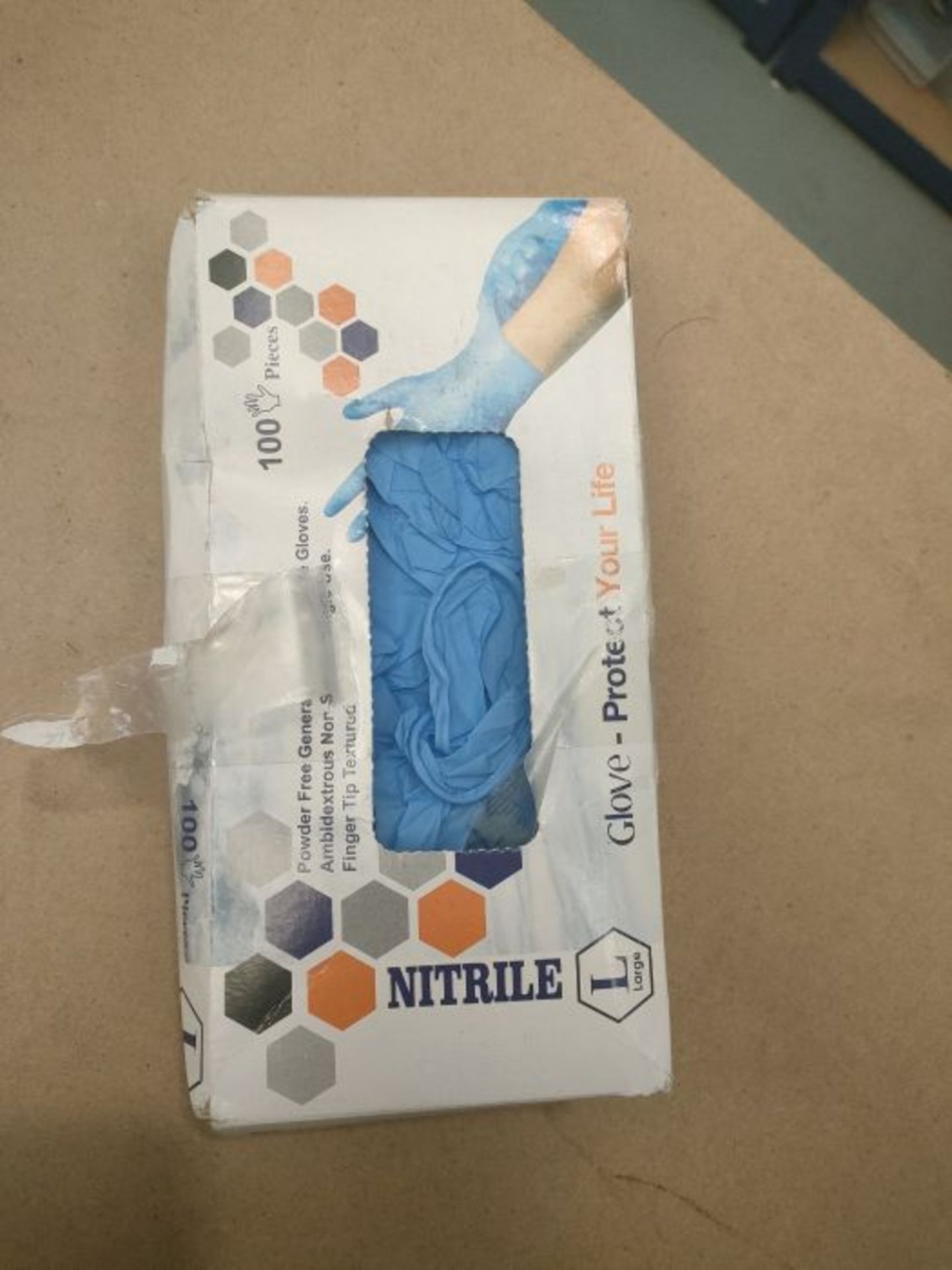 SousVideTools 100 Pieces Medical Nitrile Gloves, Blue Disposable Gloves Large, Latex F - Image 3 of 3