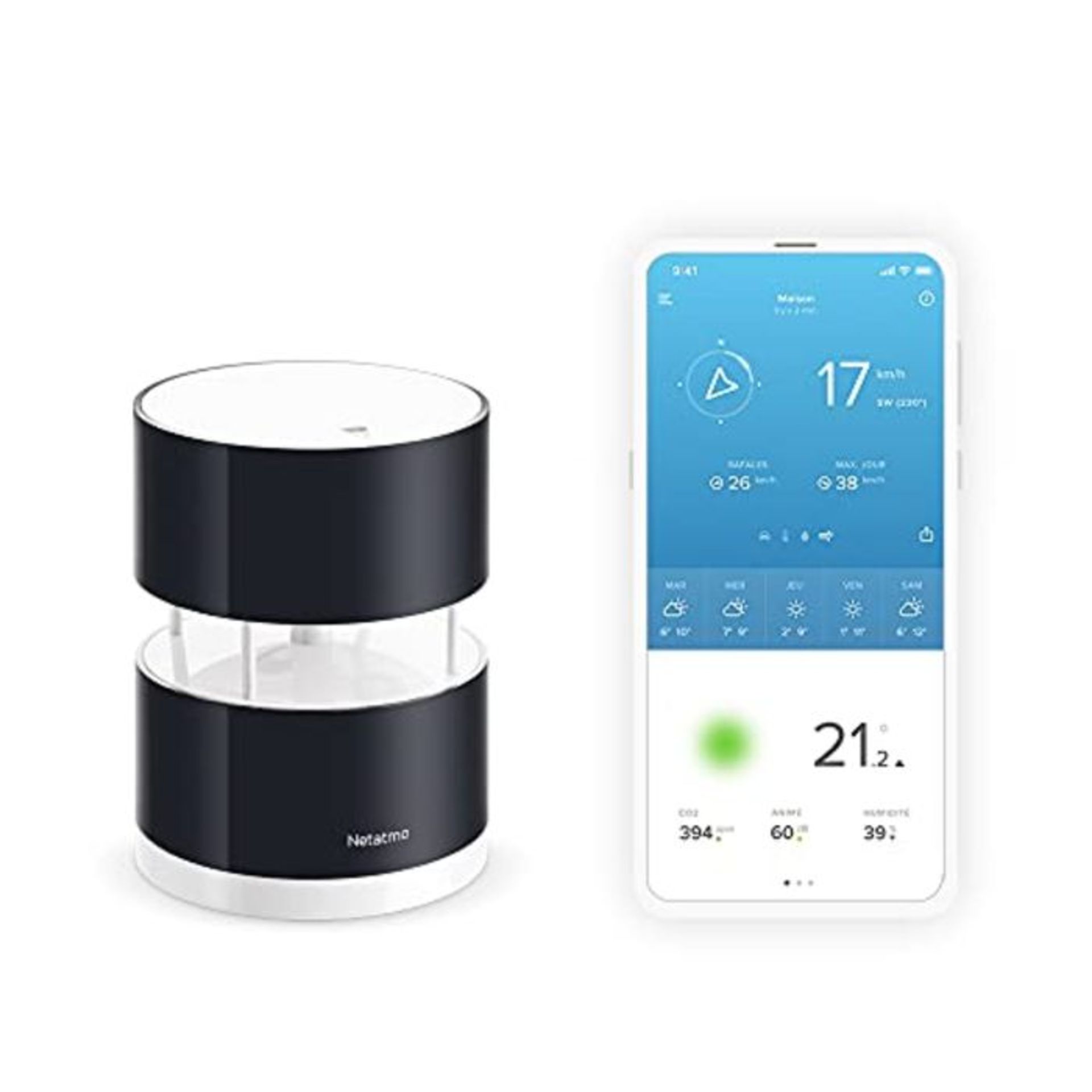 RRP £93.00 Netatmo Wireless Anemometer with wind speed and direction sensor - Wind Gauge for Neta