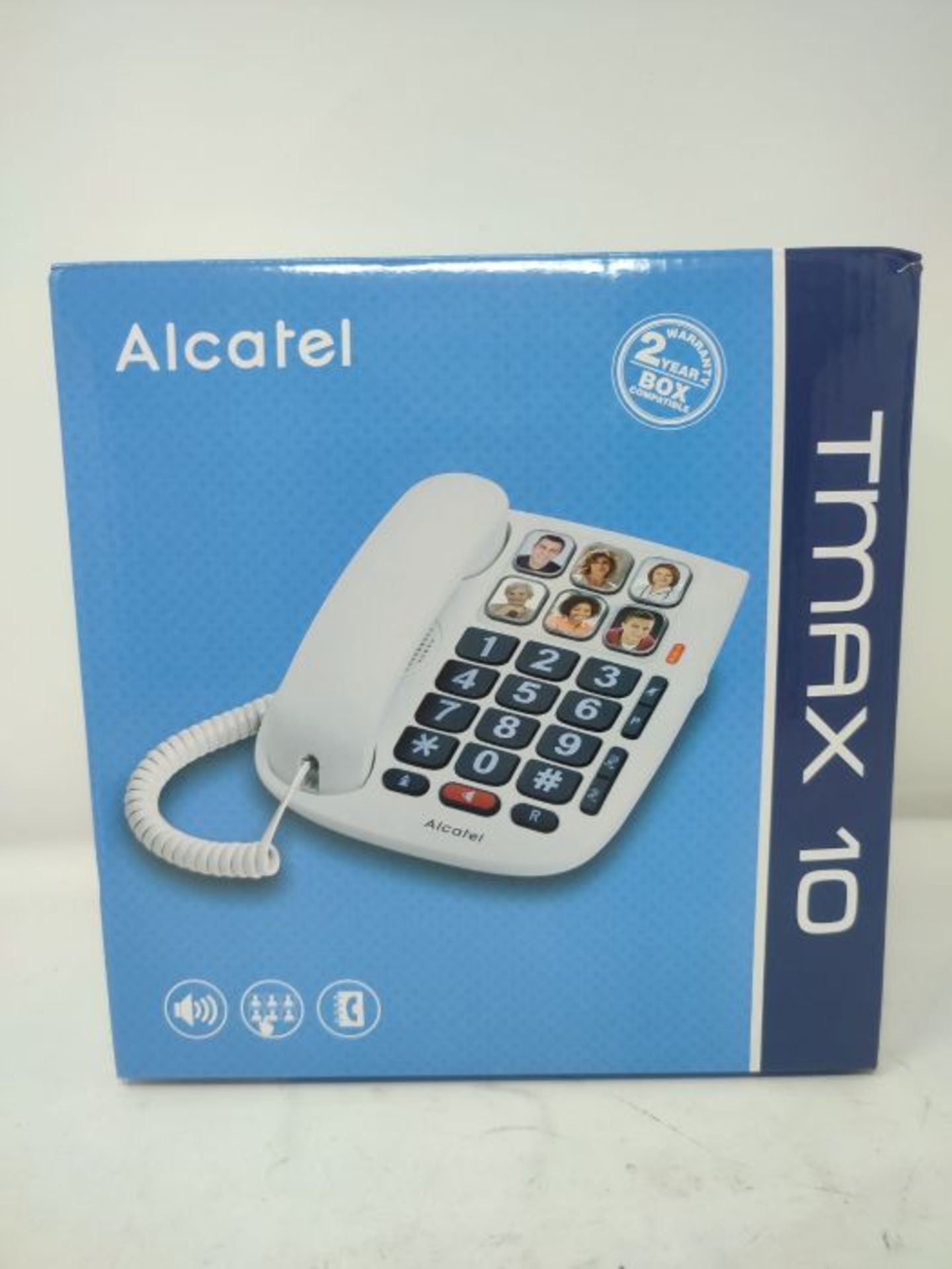 Alcatel Max 10 Corded Phone for Seniors White. - Image 2 of 3