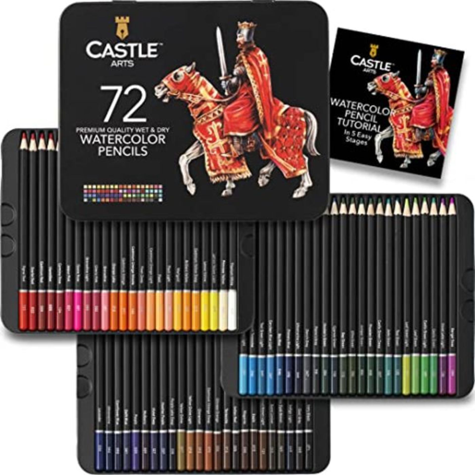 Castle Art Supplies 72 Watercolour Pencils Set for Adults and Professionals - Premium