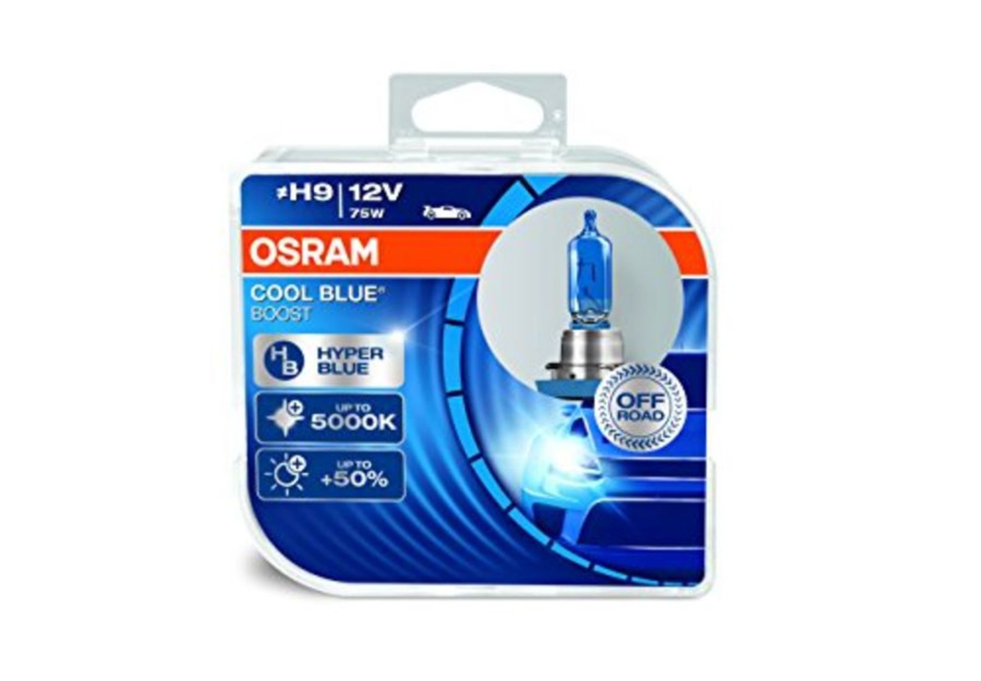 OSRAM COOL BLUE BOOST H9, halogen headlight lamp, 62213CBB-HCB, 12 V passenger car, du