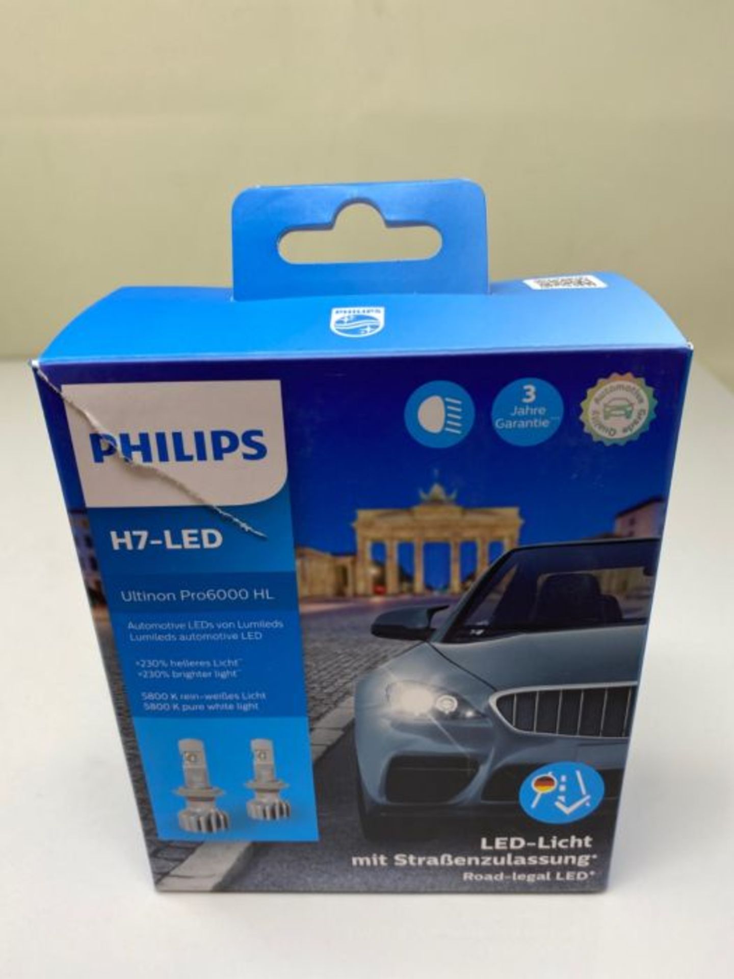 RRP £99.00 Philips Ultinon Pro6000 H7 LED Headlight Bulb Road Legal +230% Brighter Light - Image 2 of 3