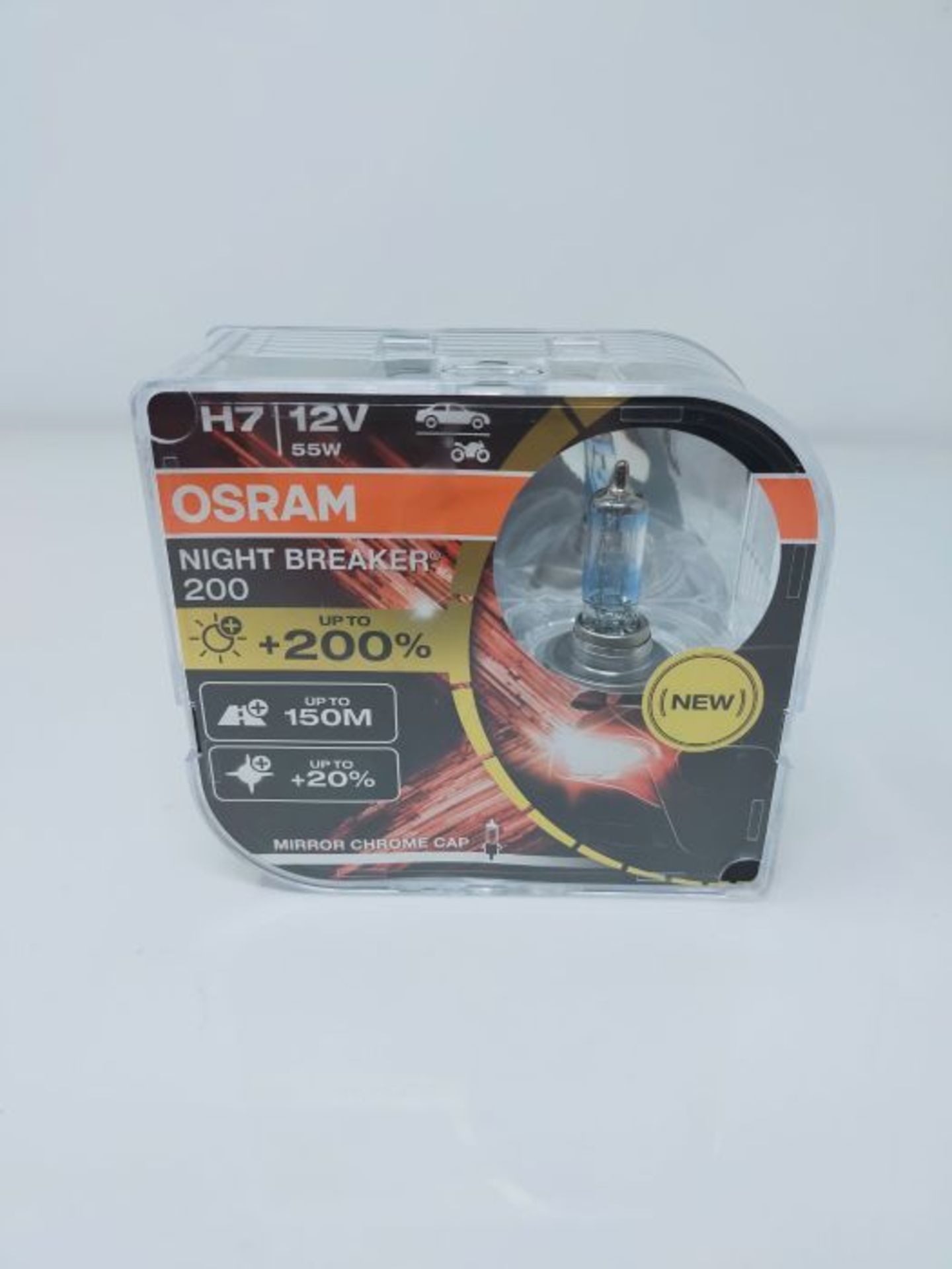 OSRAM NIGHT BREAKER 200, H7, +200% more brightness, halogen headlight lamp, 64210NB200 - Image 2 of 3